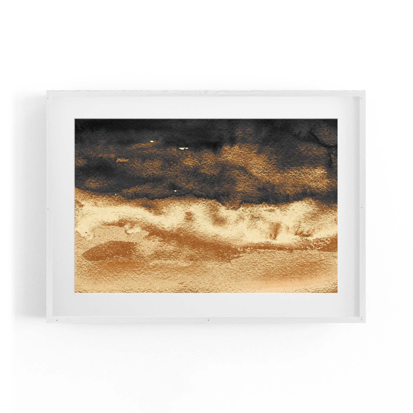 Black and Gold Abstract Painting Minimal Wall Art #1 - The Affordable Art Company