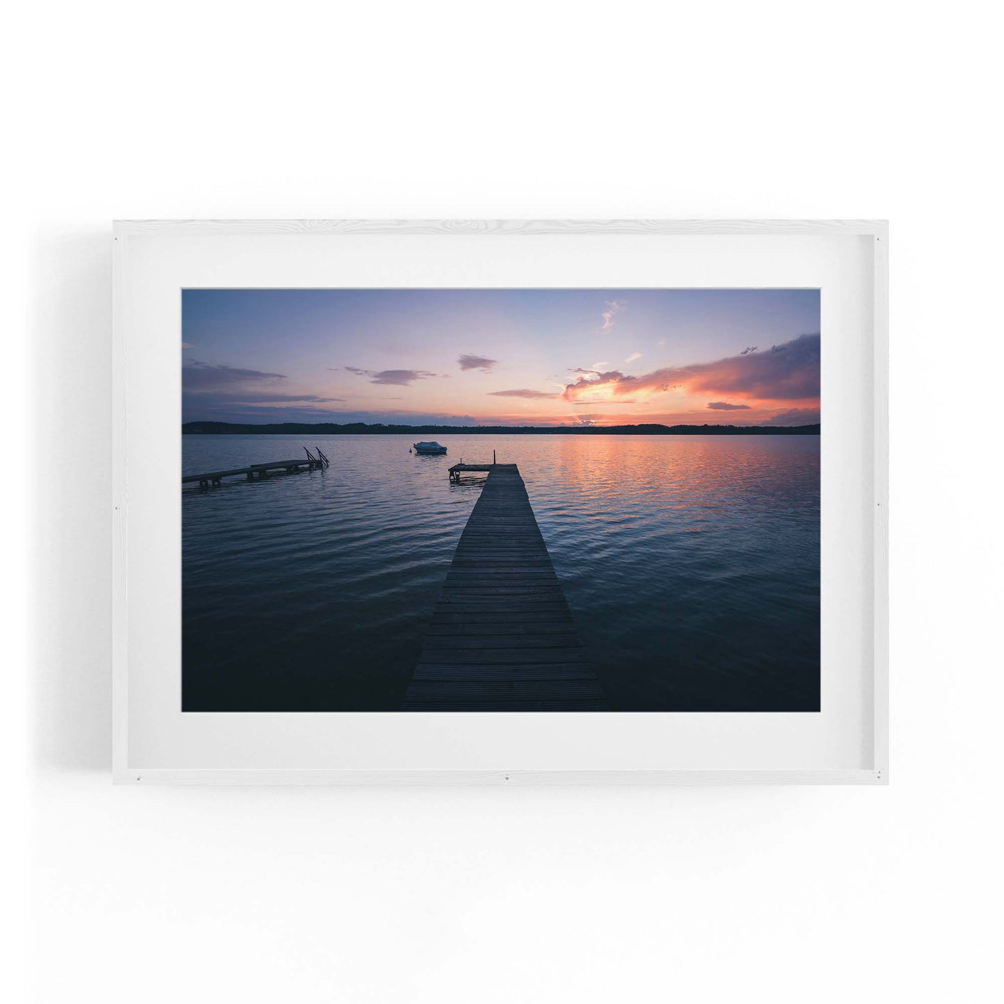 Sunset Pier Coastal Photograph Water Wall Art - The Affordable Art Company