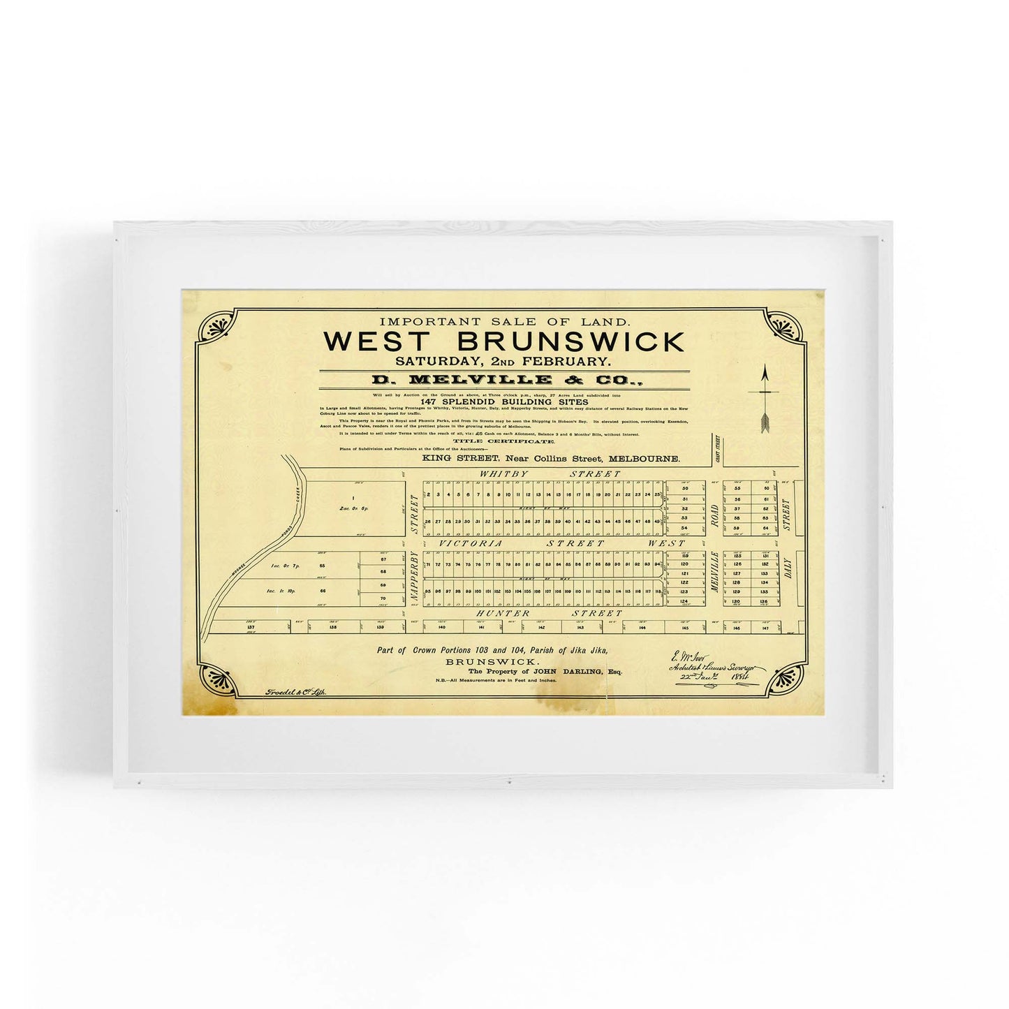 Brunswick Melbourne Vintage Real Estate Advert Art #1 - The Affordable Art Company