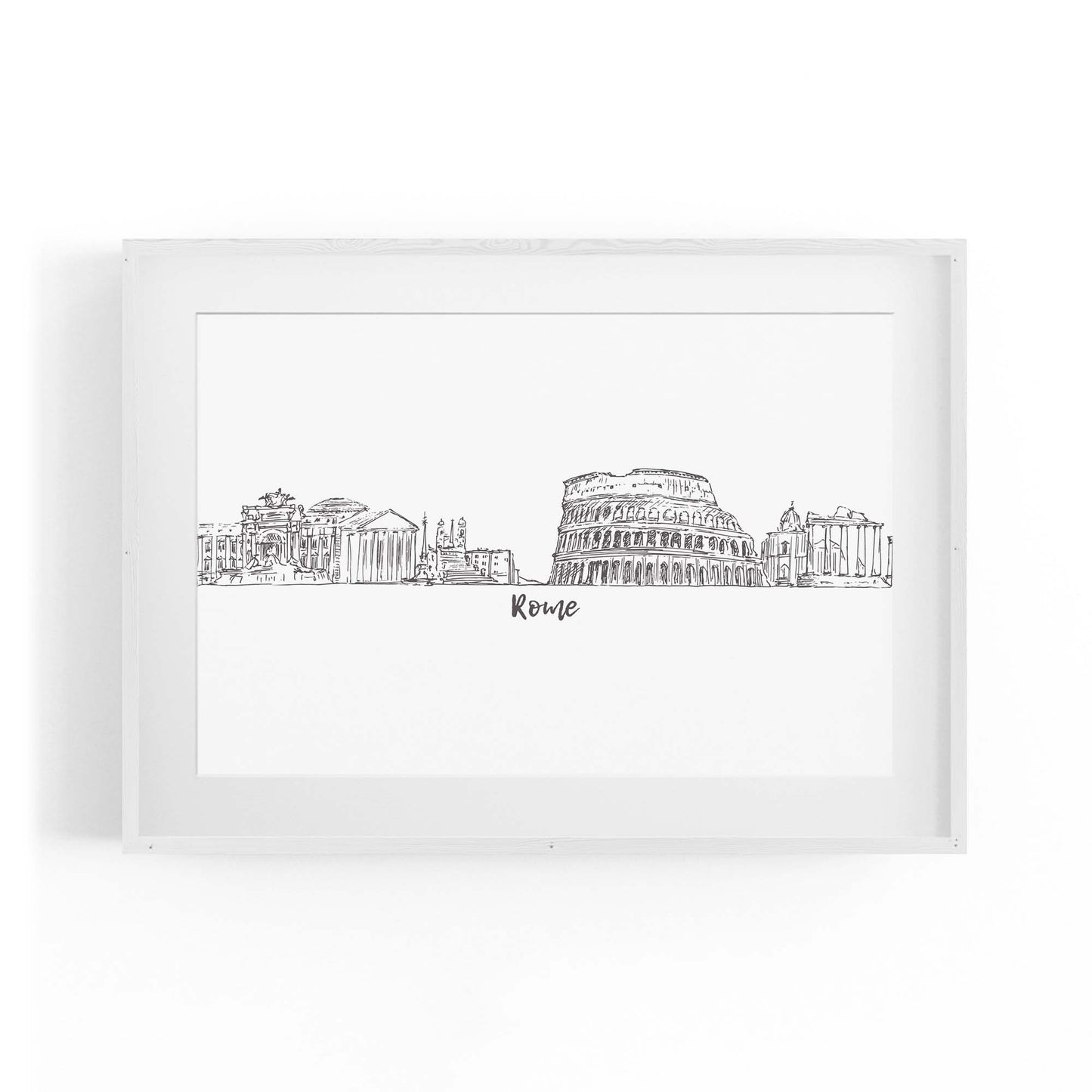 Rome Drawing Cityscape Minimtal Travel Wall Art - The Affordable Art Company