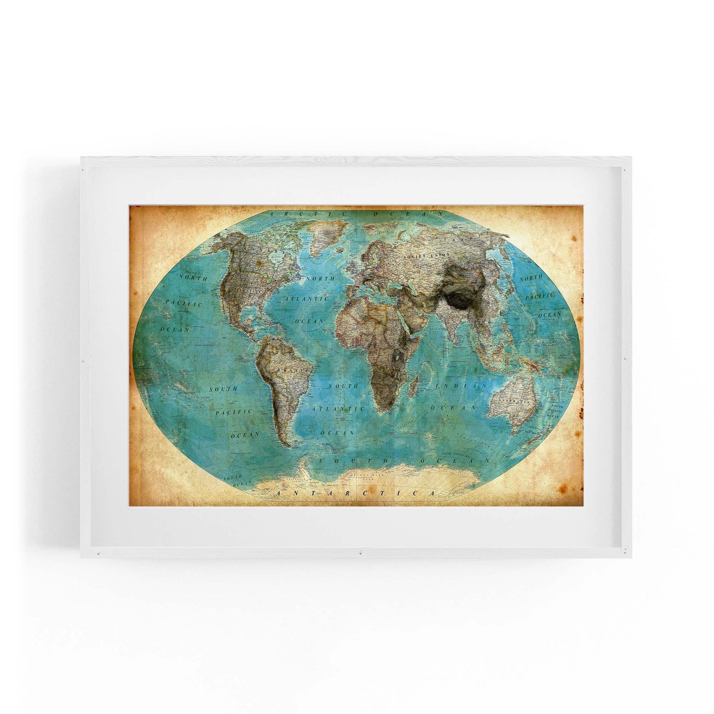 Vintage World Map Old Wall Art #5 - The Affordable Art Company