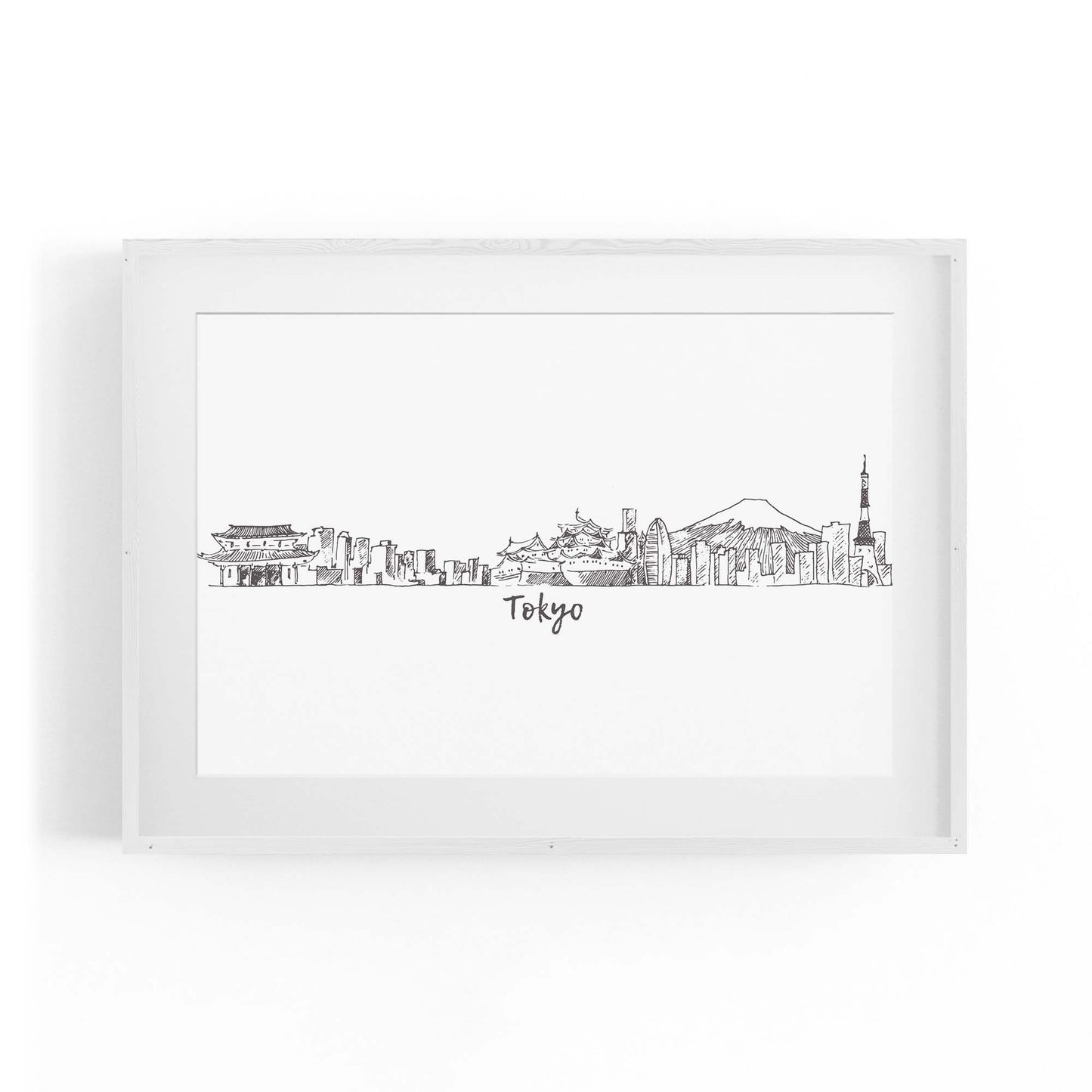 Tokyo Japan Cityscape Drawing Travel Wall Art #2 - The Affordable Art Company