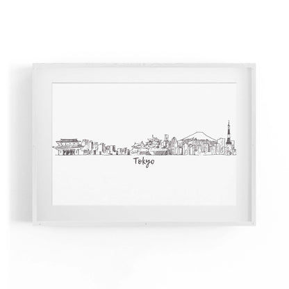Tokyo Japan Cityscape Drawing Travel Wall Art #2 - The Affordable Art Company