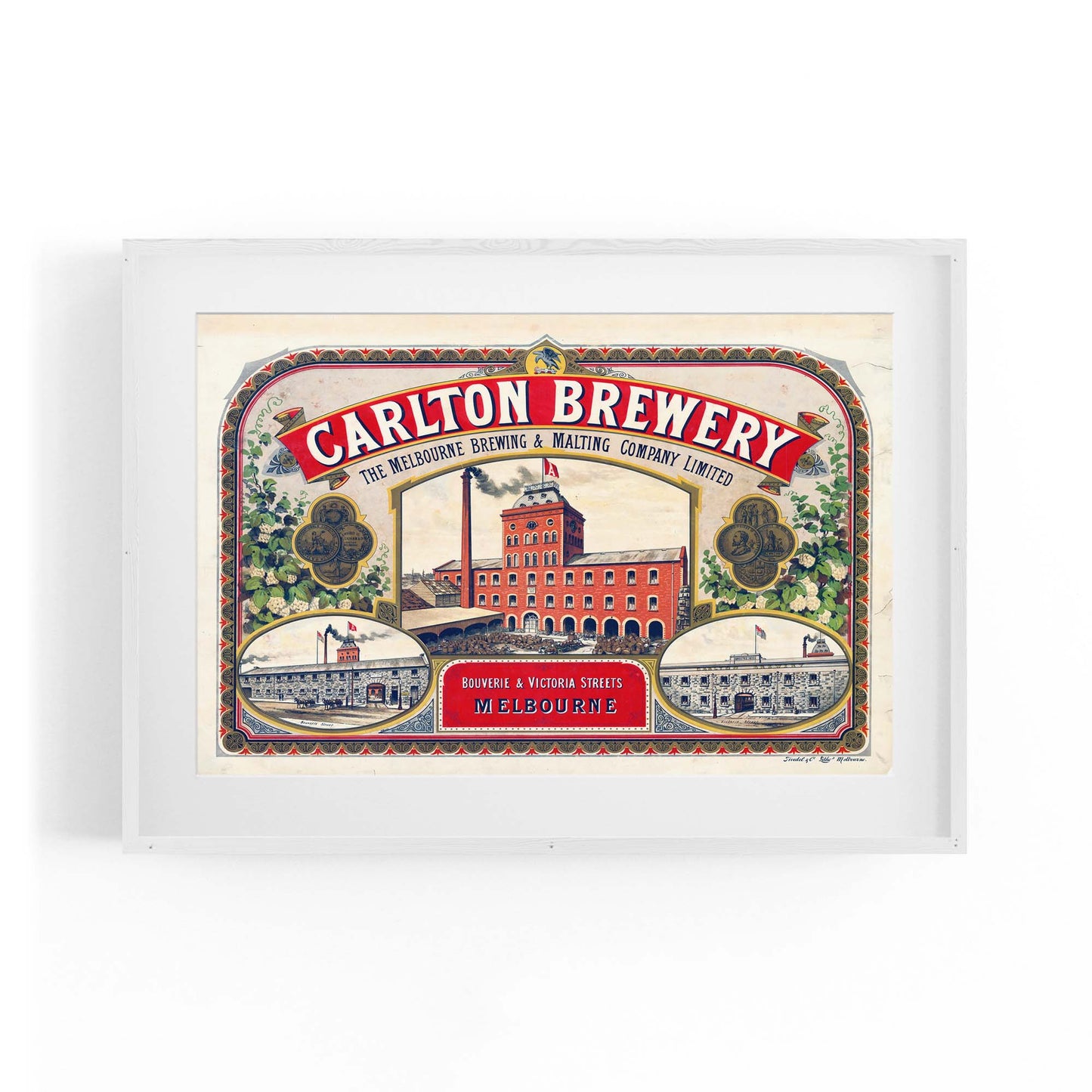 Carlton Brewery Melbourne Vintage Beer Wall Art - The Affordable Art Company