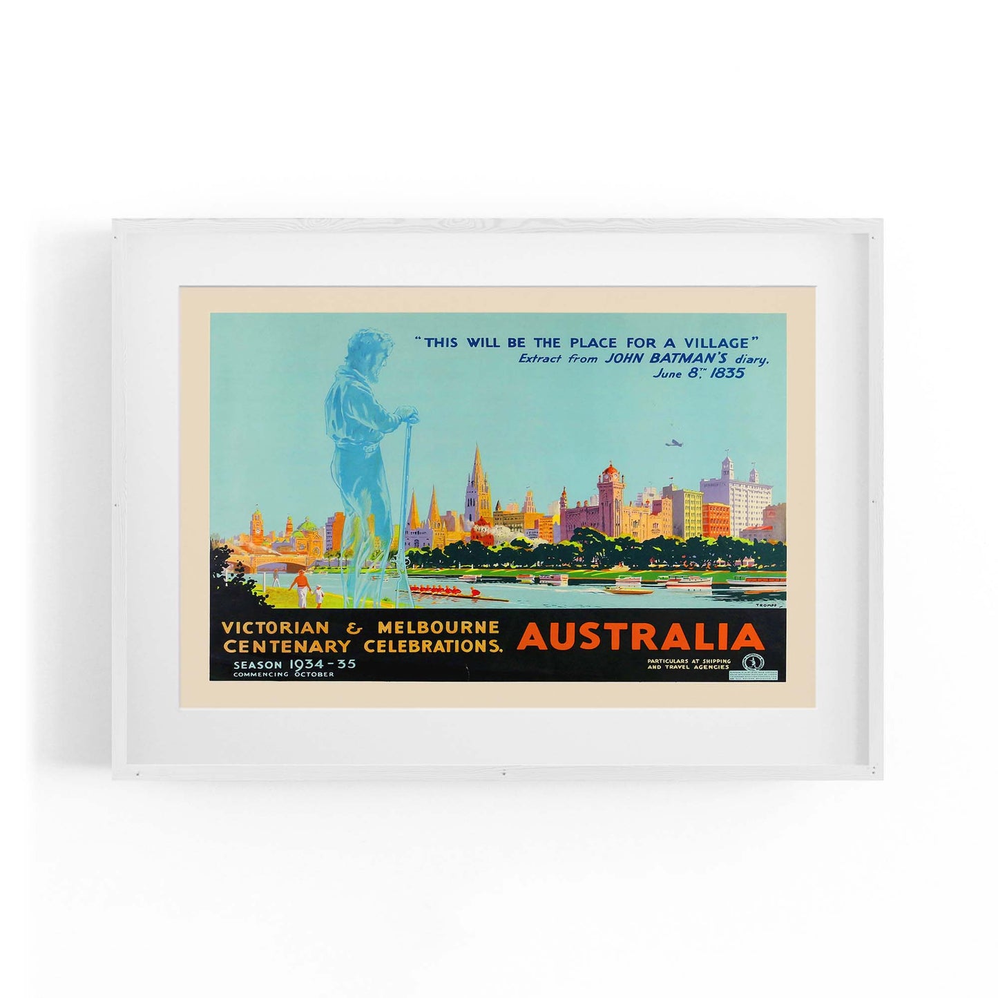 John Batman, Melbourne Vintage Advert Wall Art - The Affordable Art Company