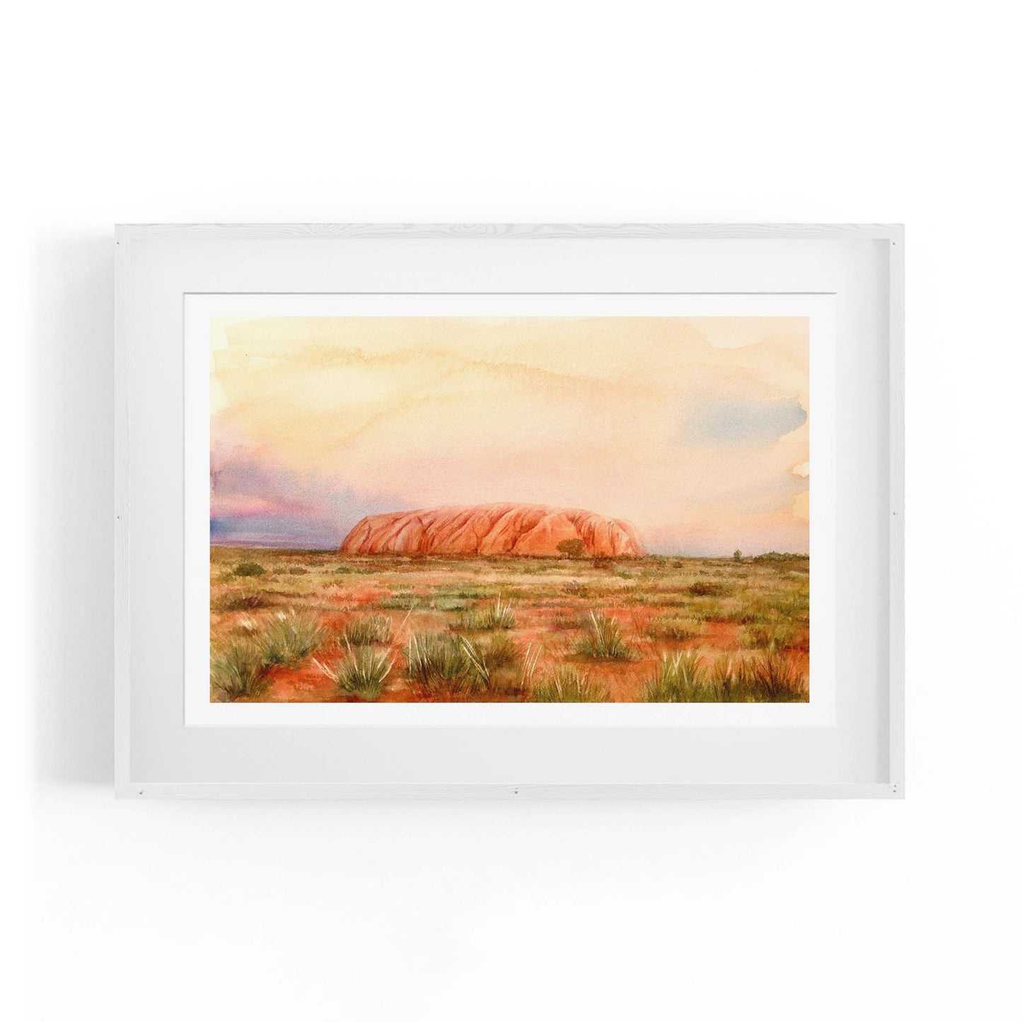 Uluru Watercolour Painting Australian Wall Art - The Affordable Art Company