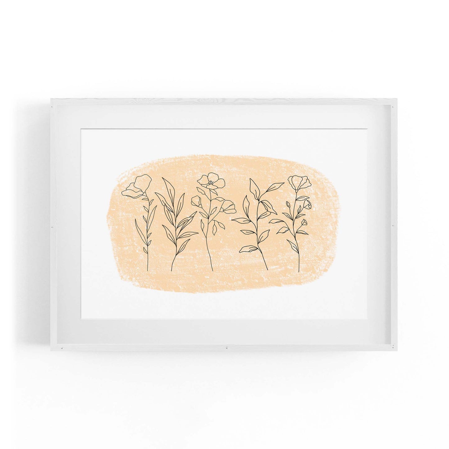 Cute Floral Abstract Minimal Flowers Wall Art - The Affordable Art Company