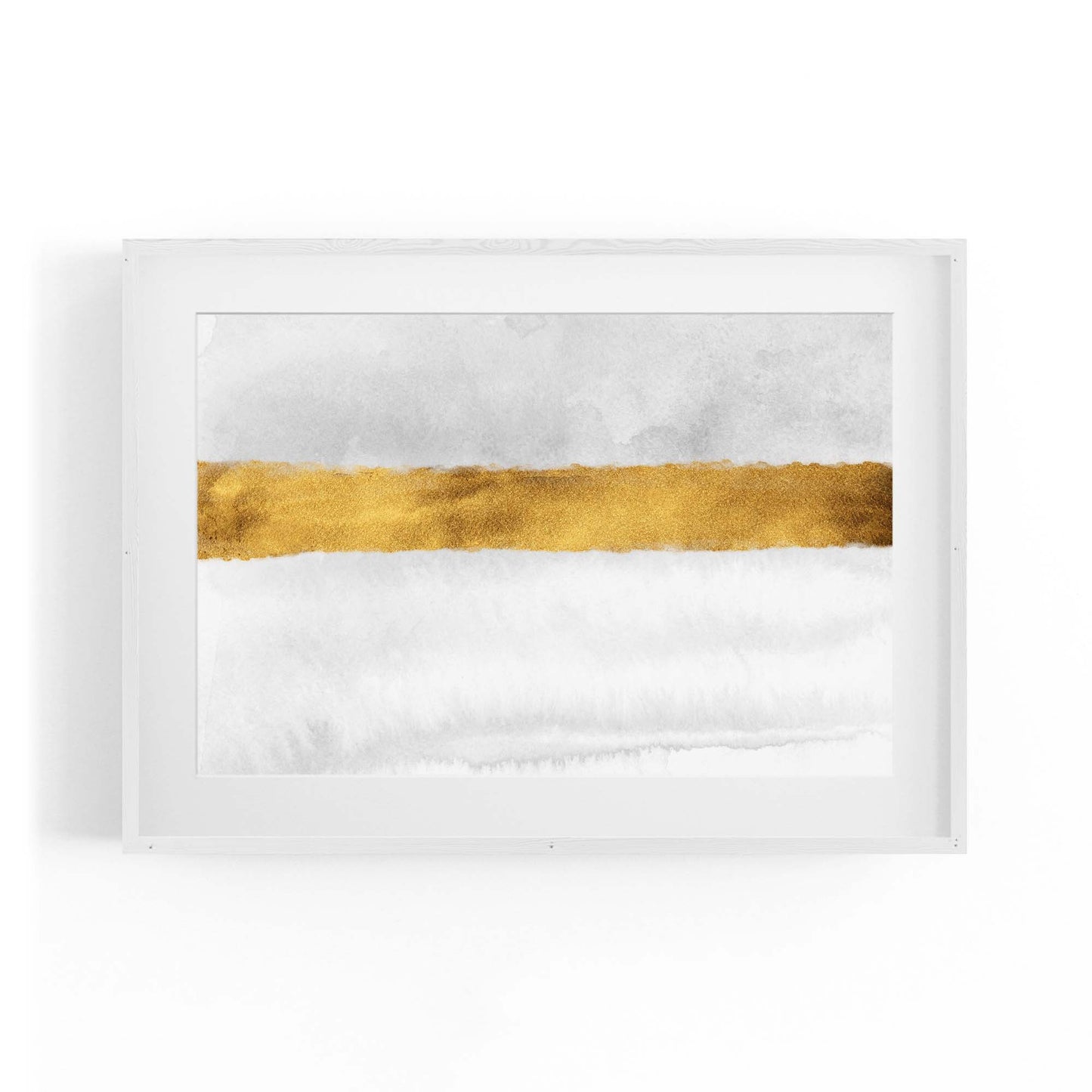 Abstract White and Gold Geometric Shape Wall Art - The Affordable Art Company