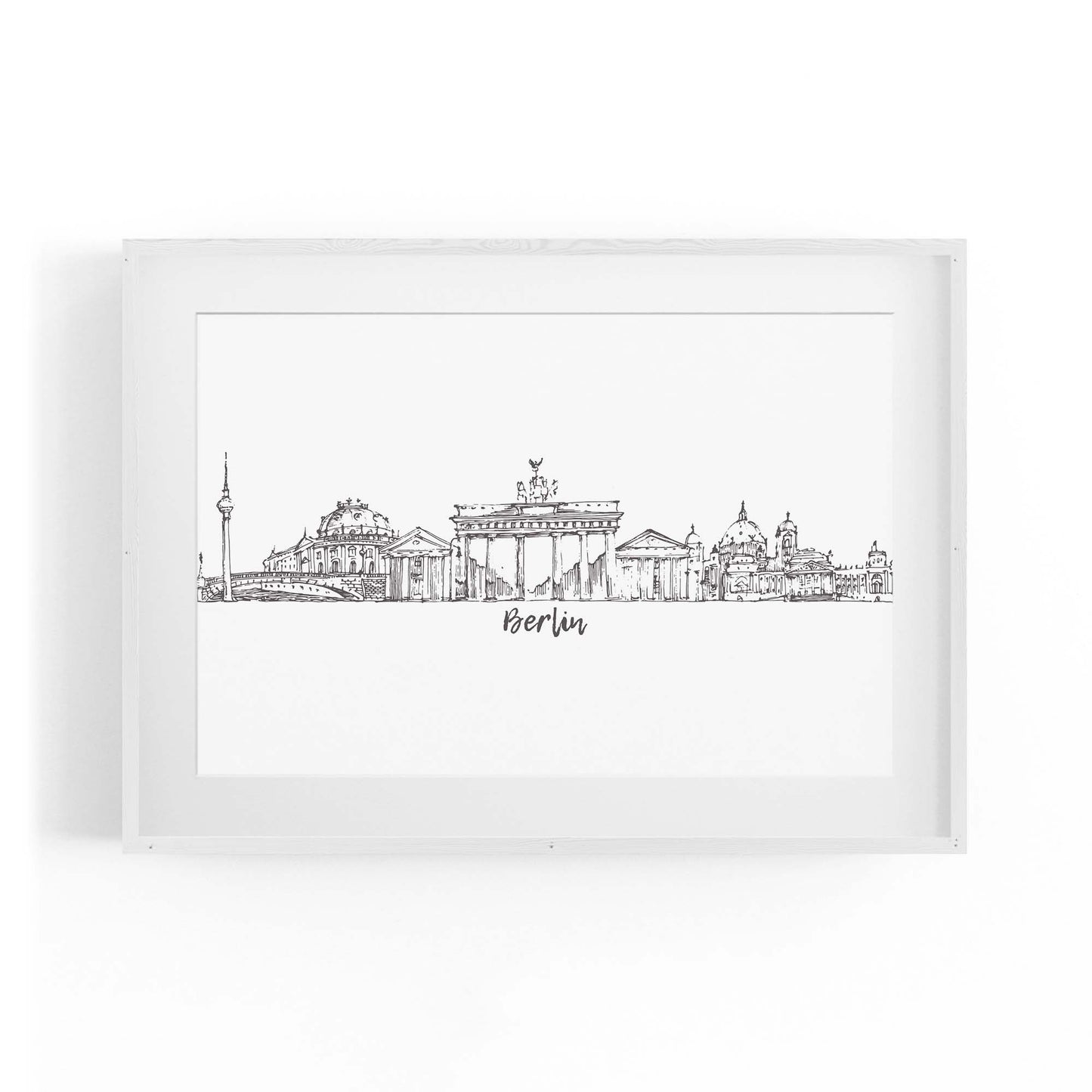 Berlin Germany Cirtscape Drawing Travel Wall Art - The Affordable Art Company