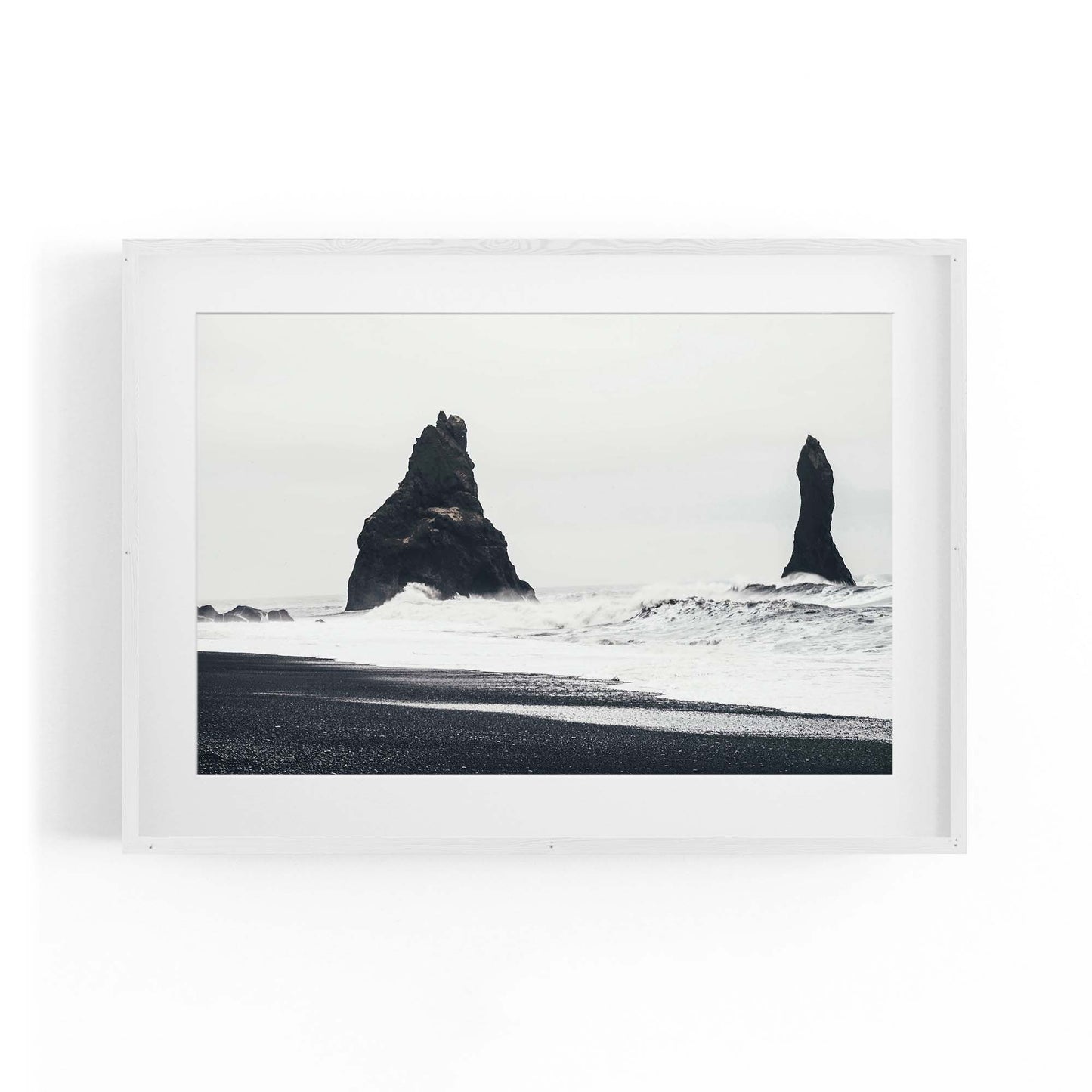 Black and White Coastal Beach Photograph Wall Art - The Affordable Art Company