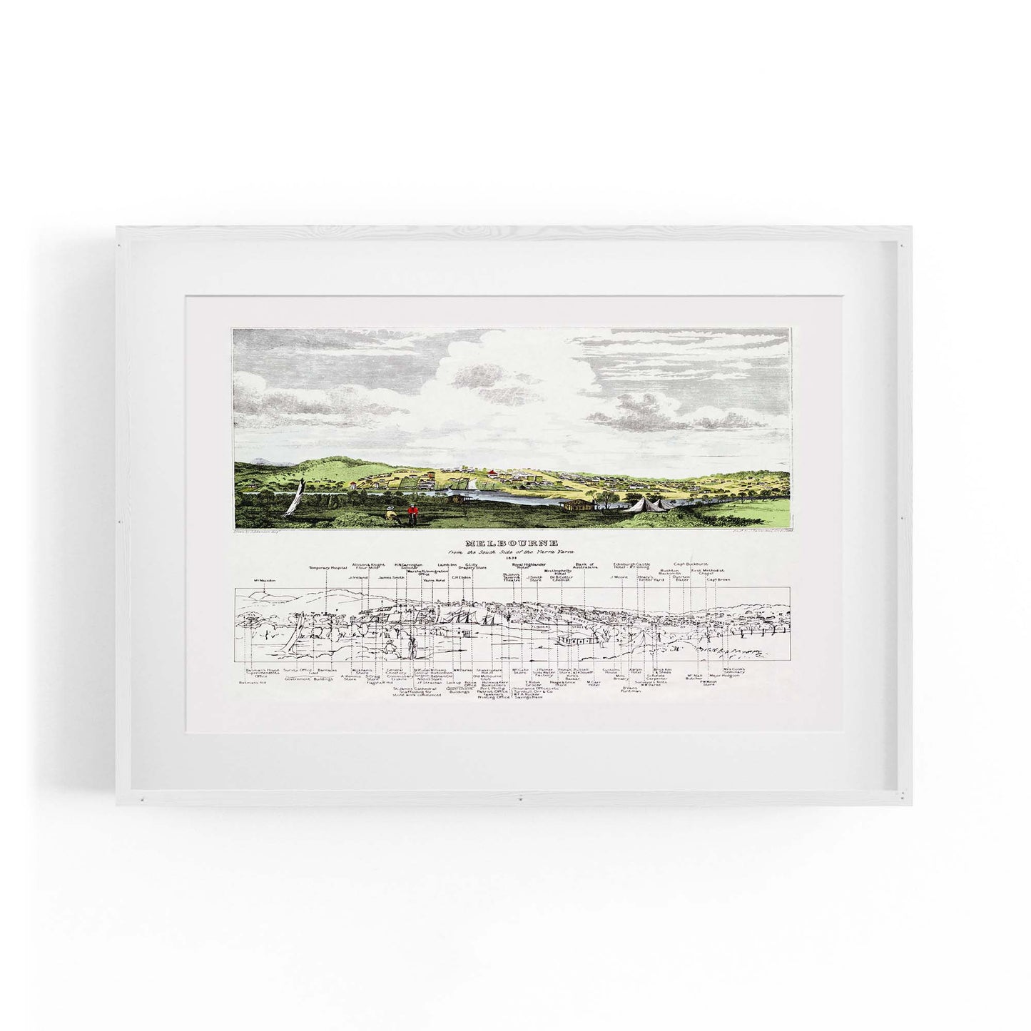 Vintage Melbourne Cityscape Australia Wall Art - The Affordable Art Company
