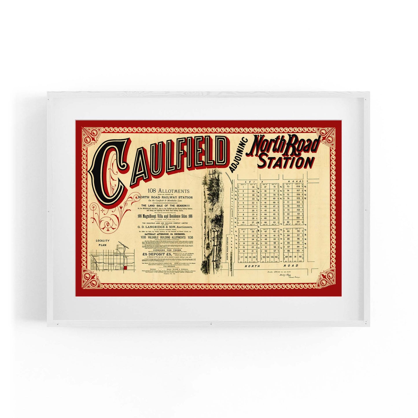 Caulfield Melbourne Vintage Real Estate Advert Art #2 - The Affordable Art Company