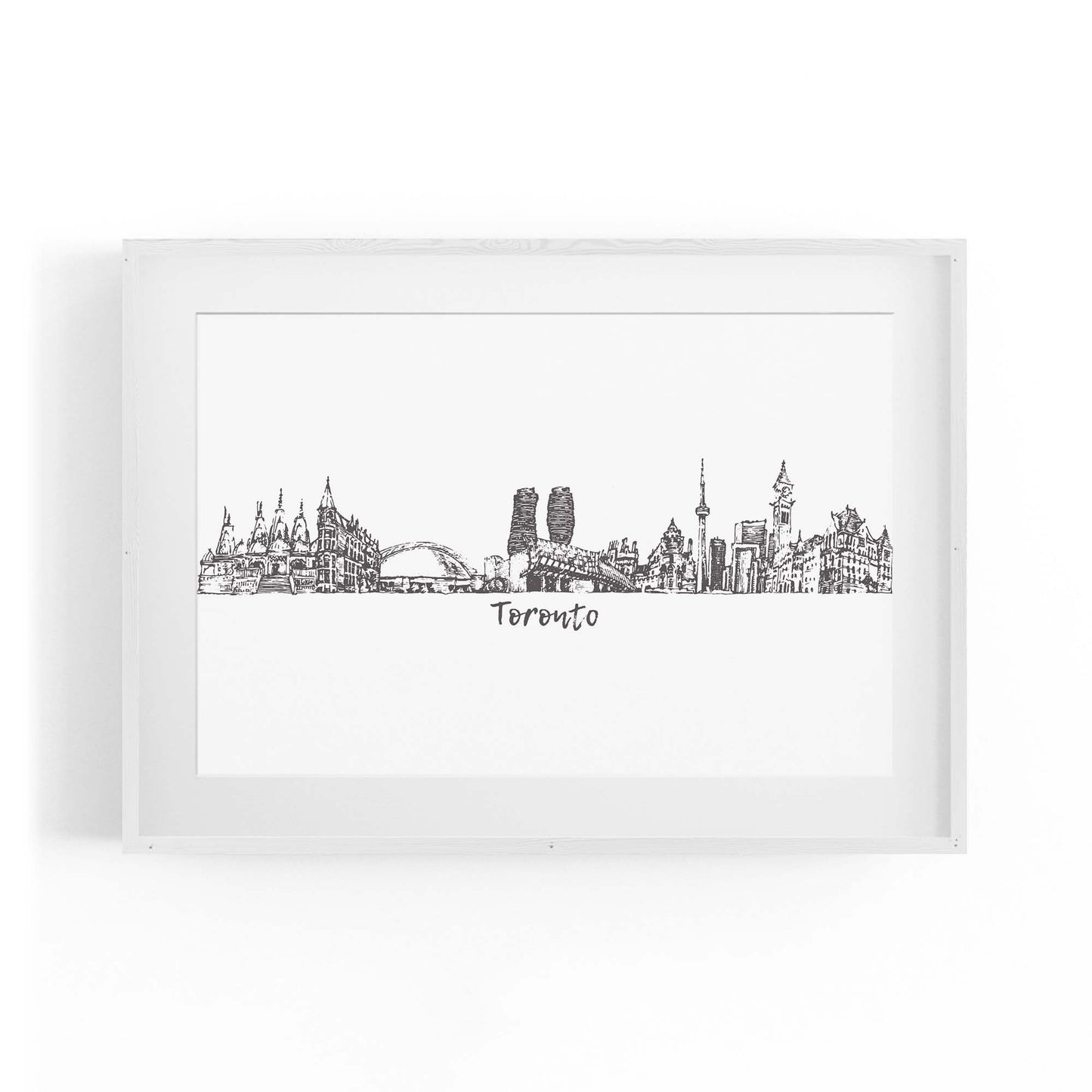 Toronto Canada Skyline Cityscape Drawing Wall Art - The Affordable Art Company