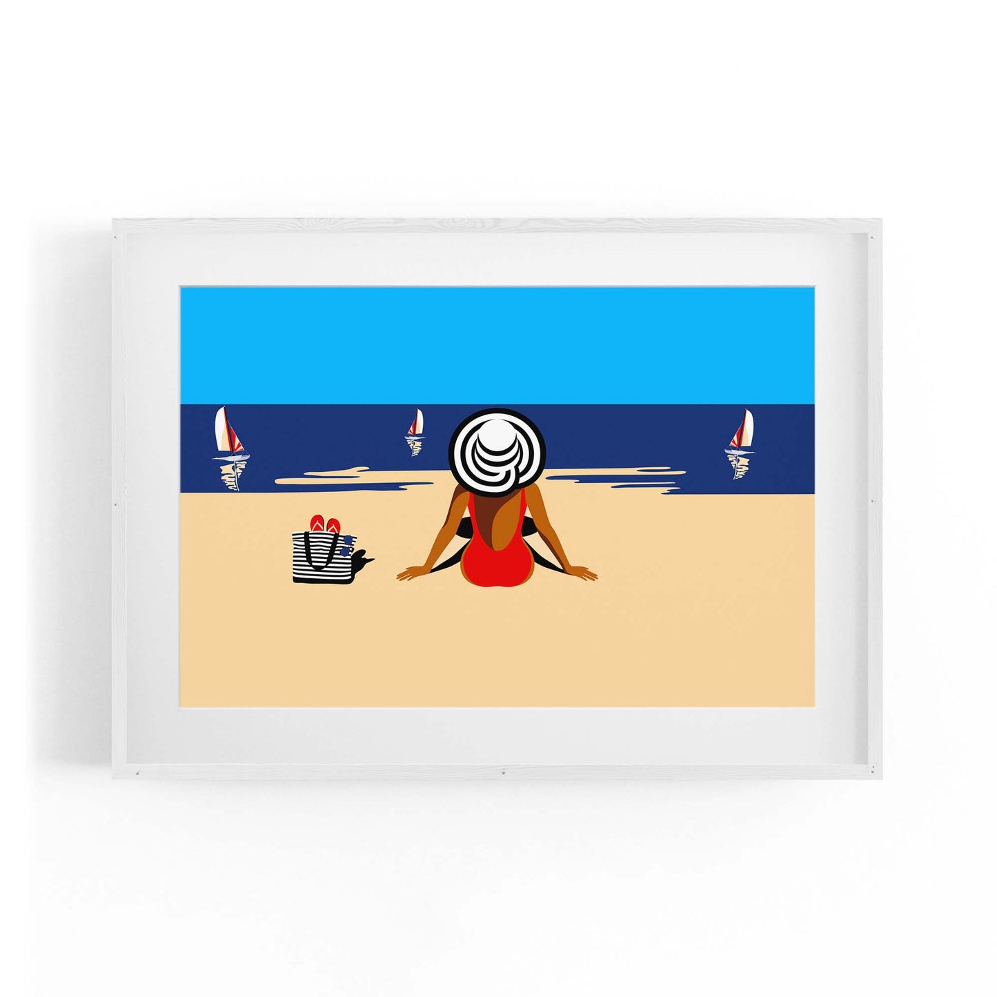 Retro Summer Beach Coastal Fashion Wall Art #4 - The Affordable Art Company