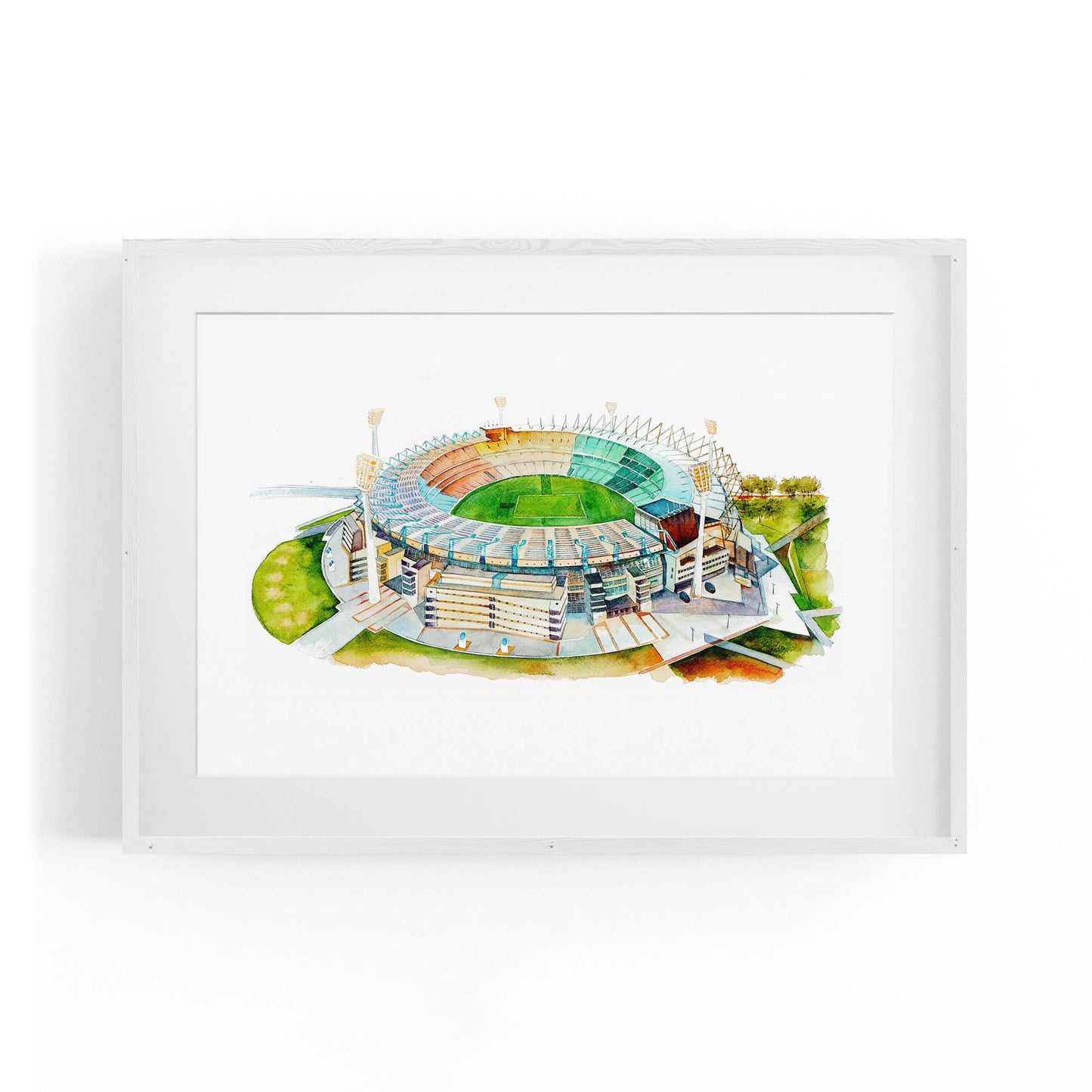 Melbourne Cricket Ground Watercolour MCG Wall Art - The Affordable Art Company