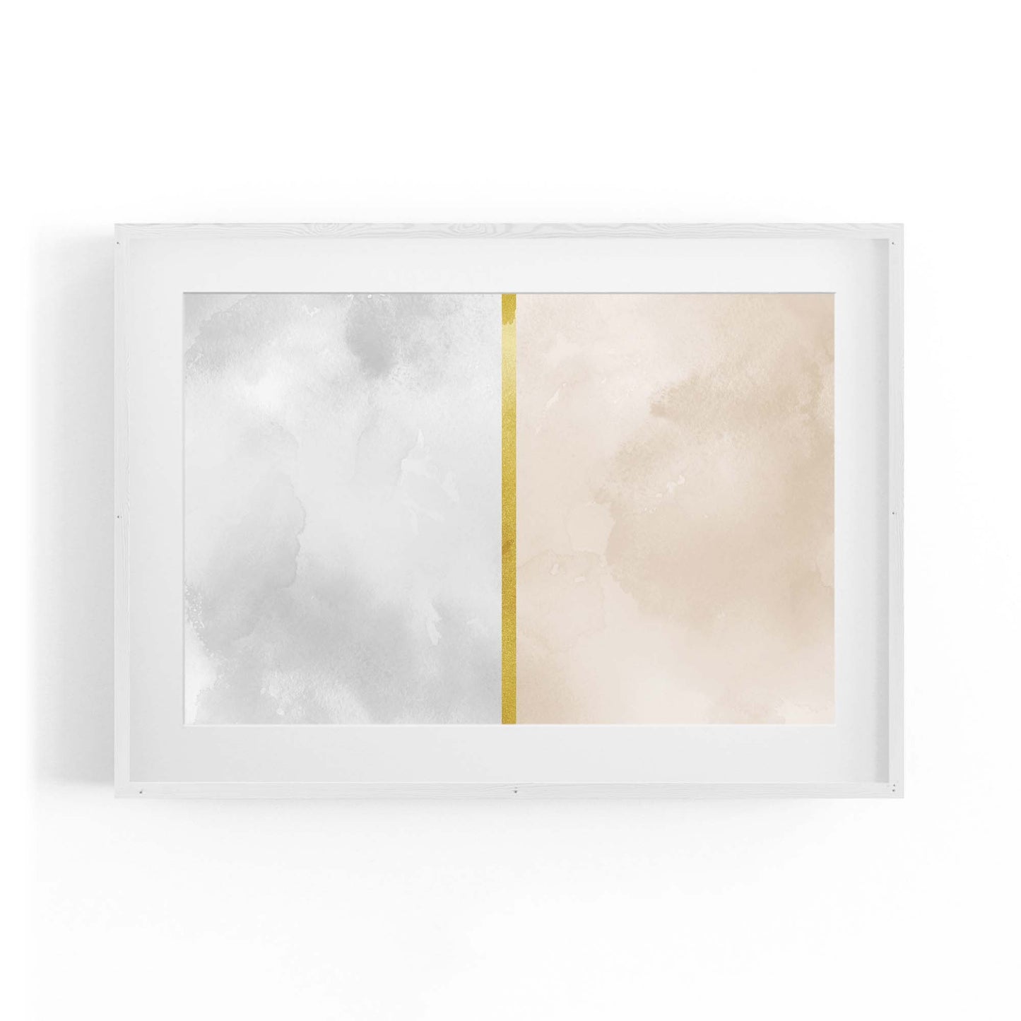 Abstract Silver and Gold Geometric Shape Wall Art - The Affordable Art Company