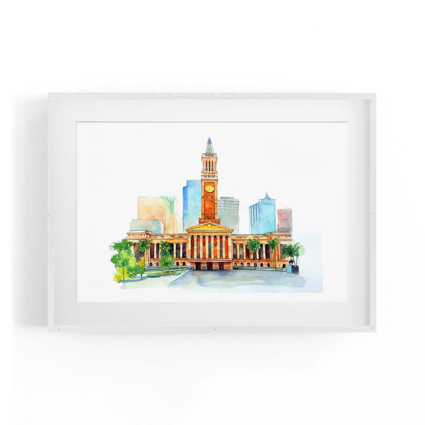 Brisbane City Queensland Hall Painting Wall Art - The Affordable Art Company