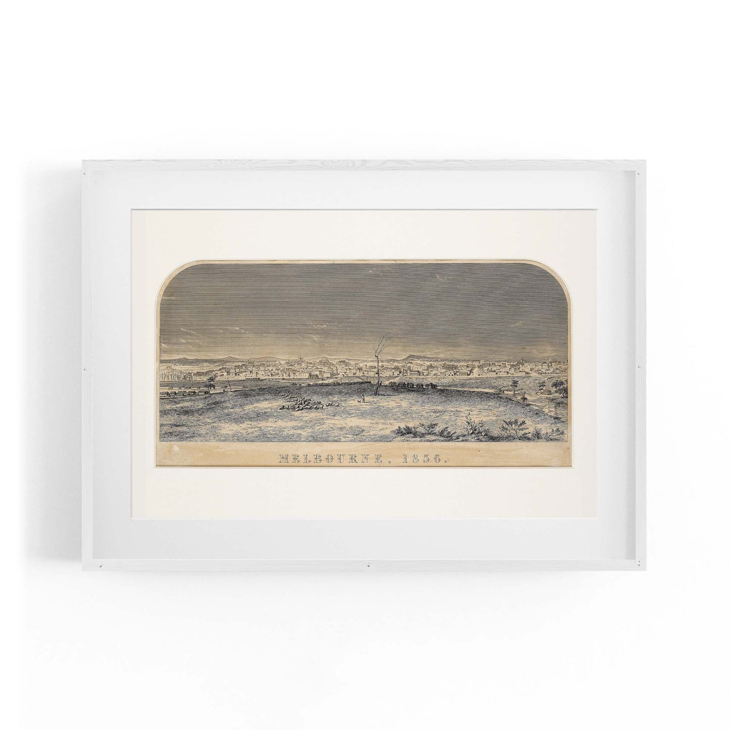 Melbourne Town (1856) Vintage Victoria Wall Art - The Affordable Art Company