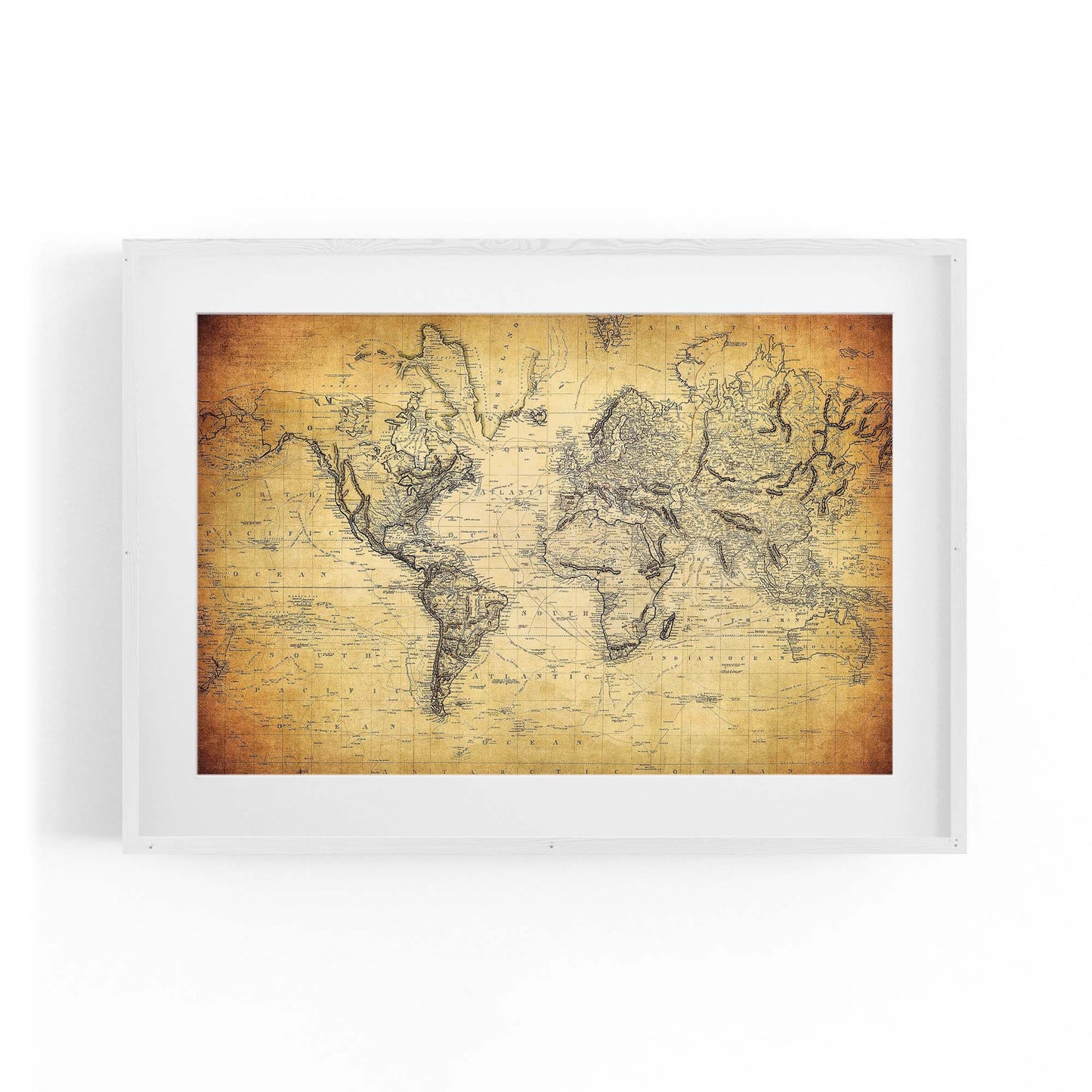 Vintage World Map Old Wall Art #2 - The Affordable Art Company