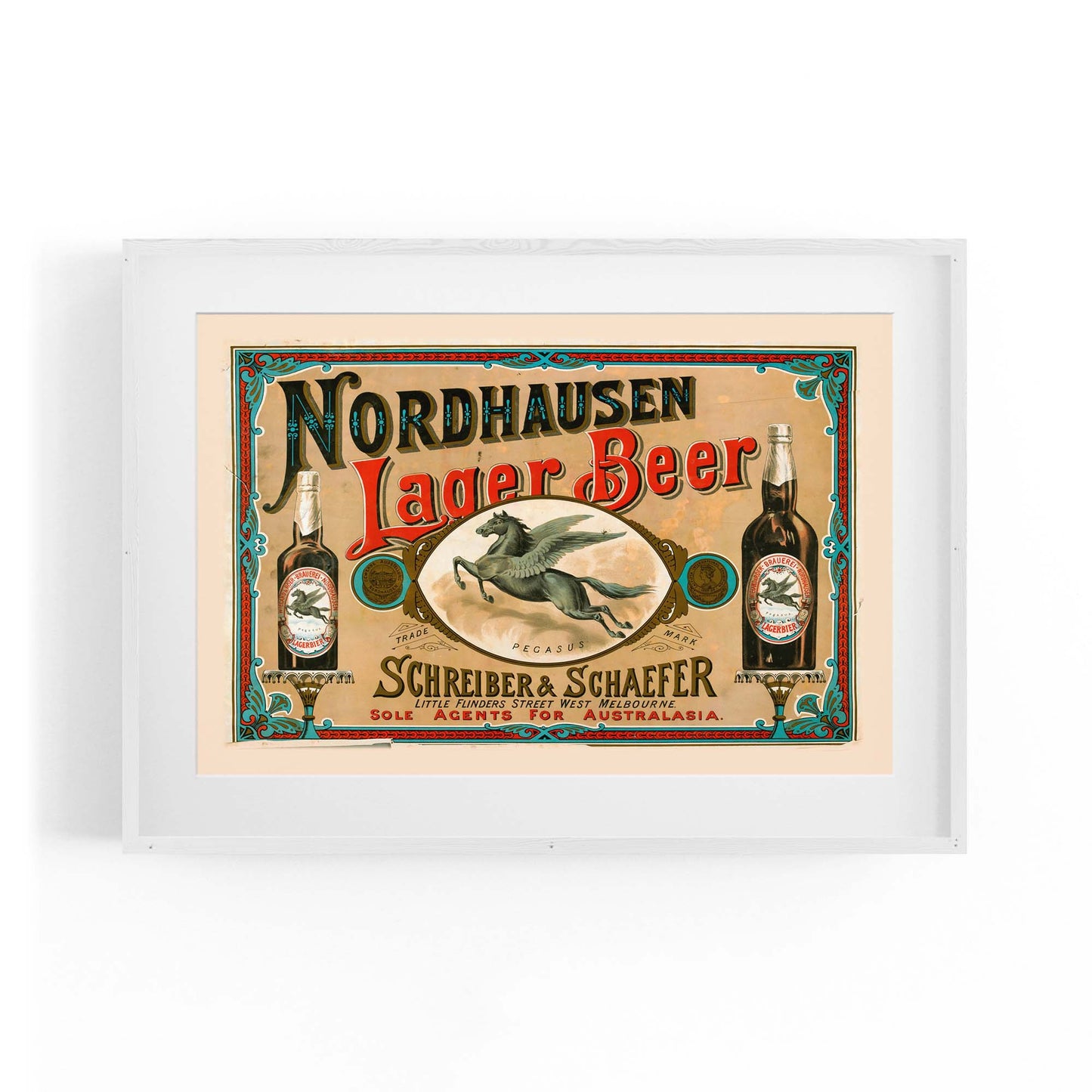 Nordhausen Lager Beer Melbourne Vintage Wall Art - The Affordable Art Company