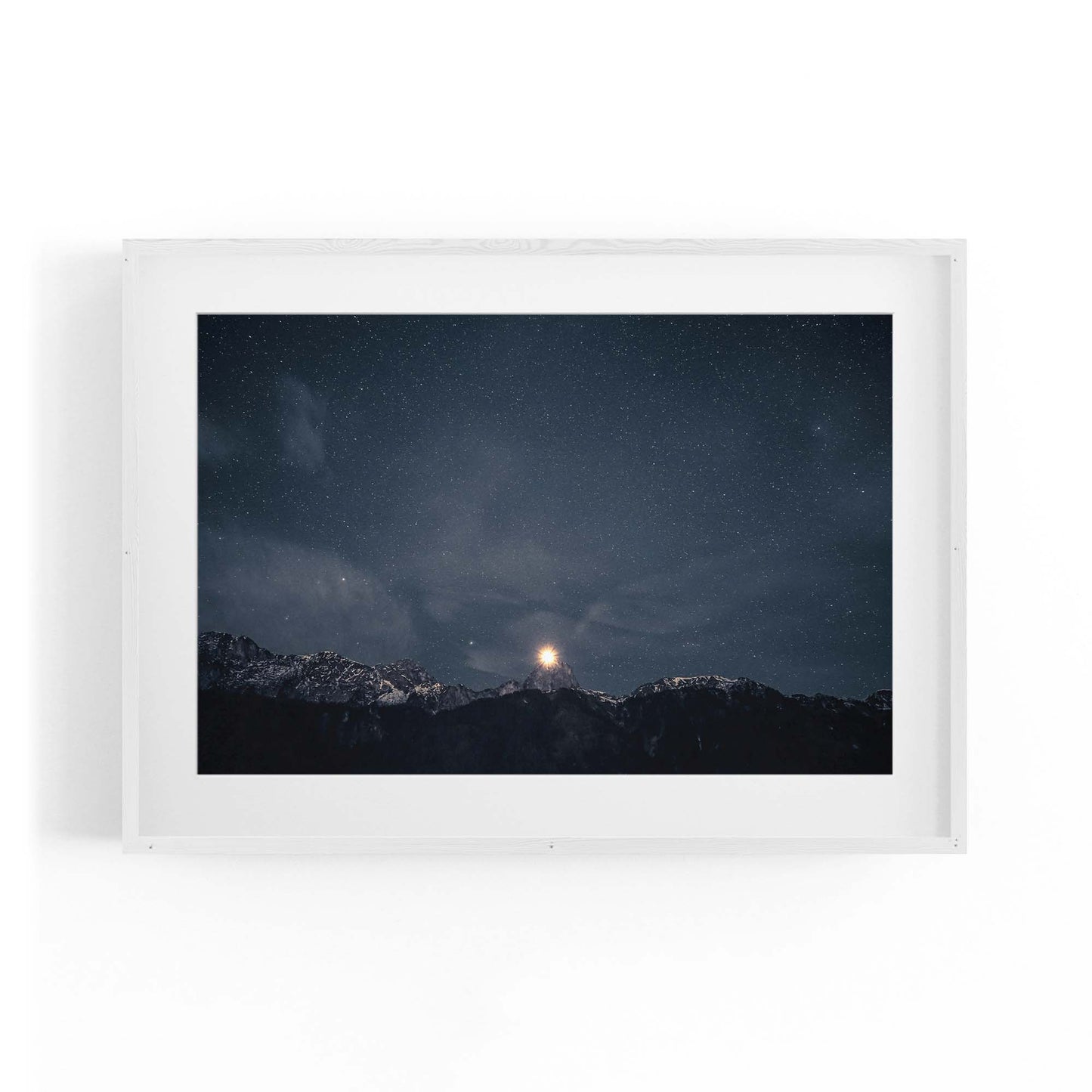 Starry Mountains Night Photograph Wall Art - The Affordable Art Company