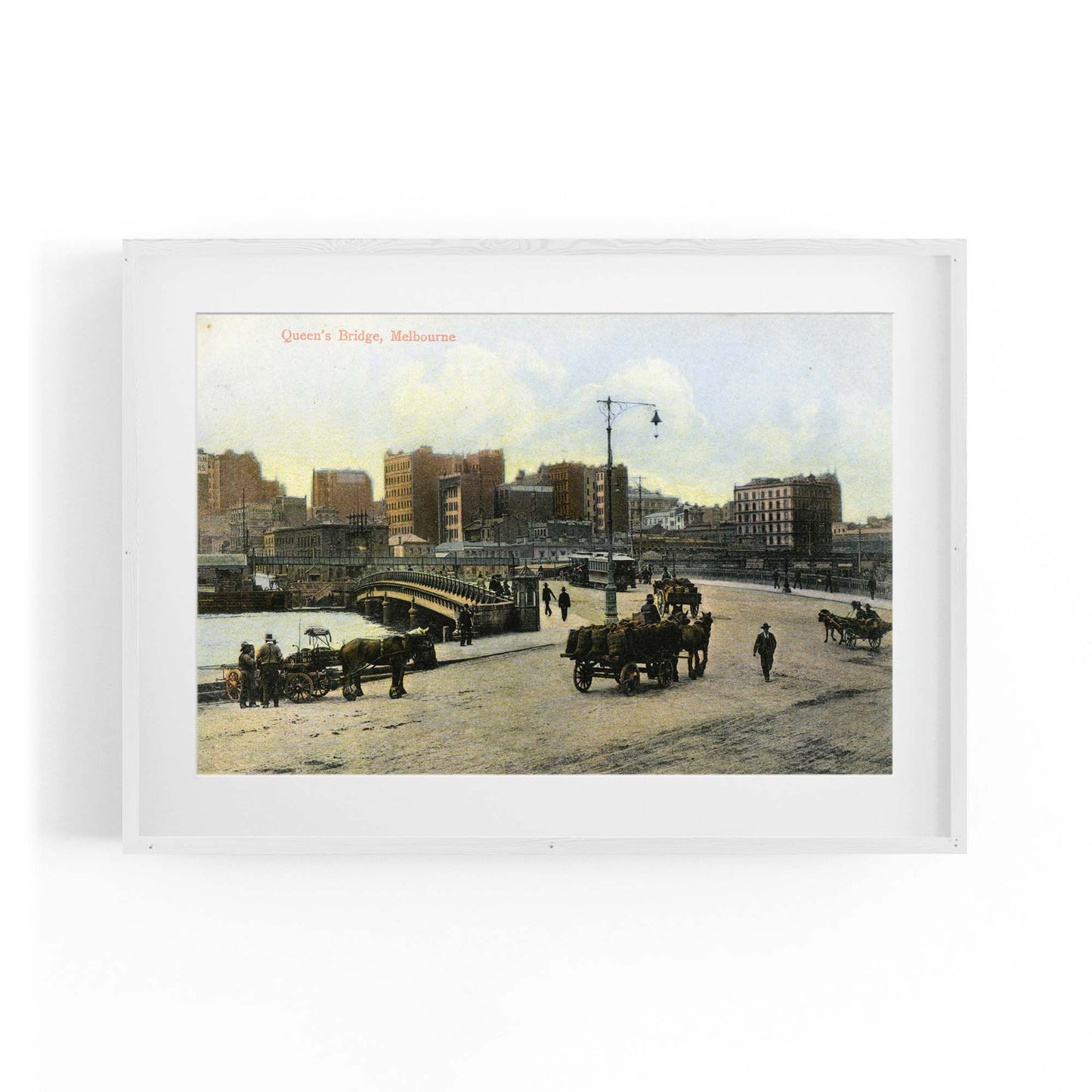 Queens Bridge Melbourne Vintage Photograph Art - The Affordable Art Company