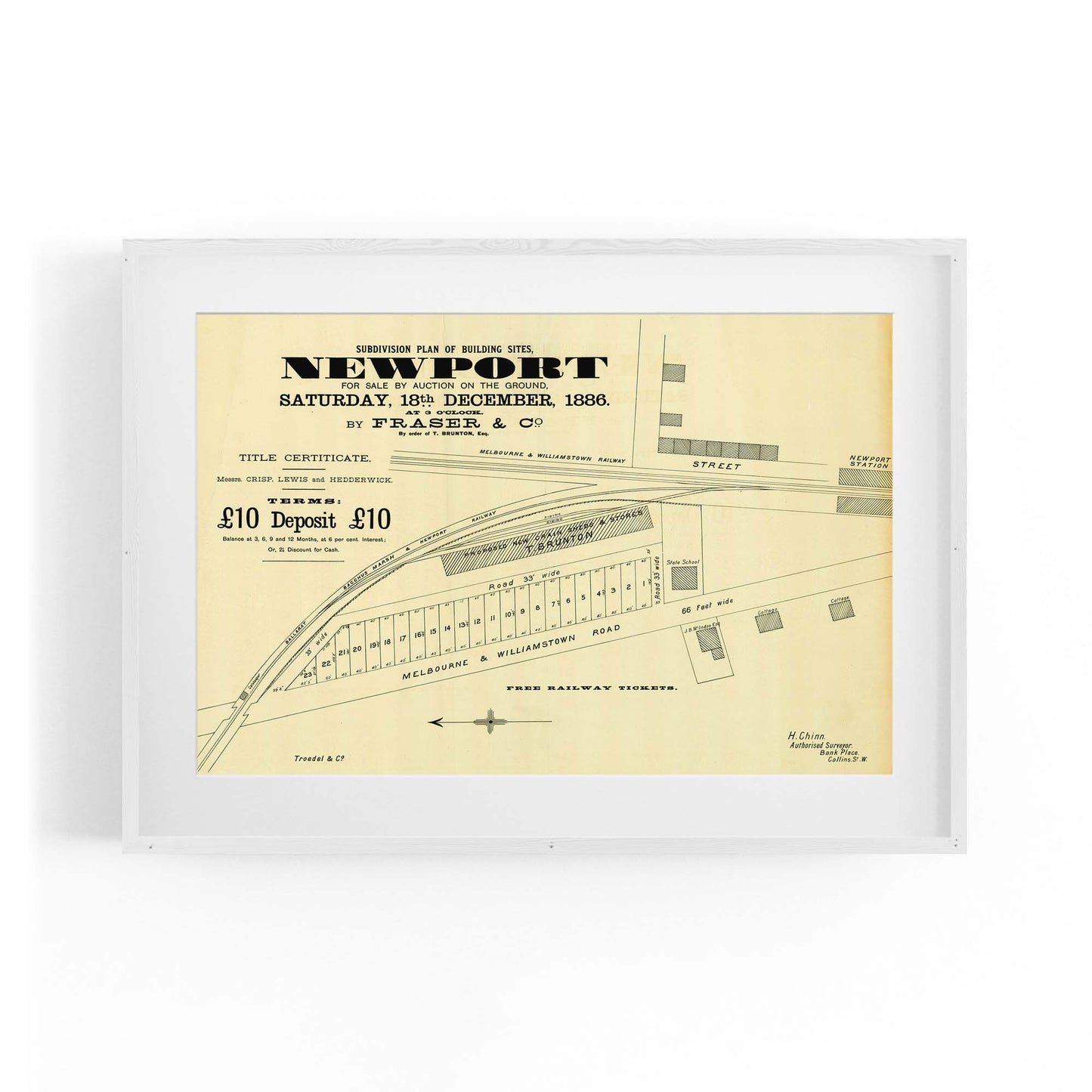 Newport, Melbourne Vintage Real Estate Advert Art - The Affordable Art Company