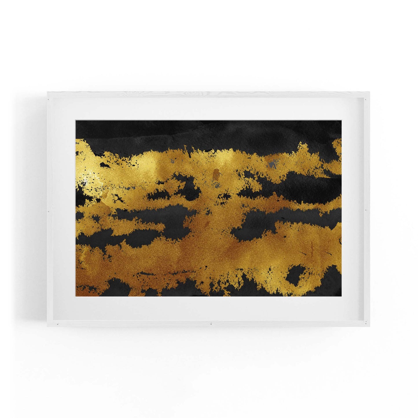 Black and Gold Abstract Minimal Wall Art - The Affordable Art Company