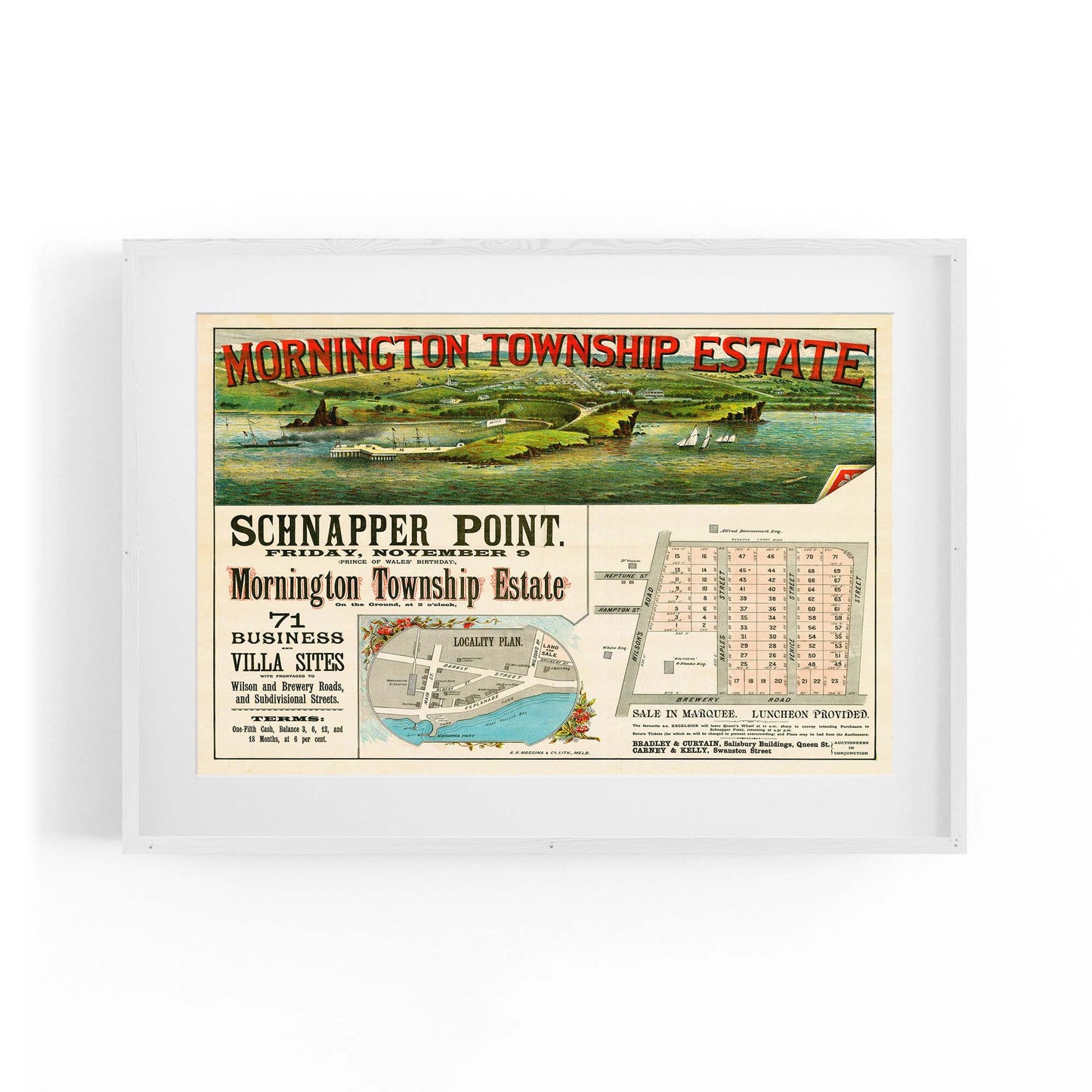 Mornington Melbourne Vintage Real Estate Advert Art - The Affordable Art Company