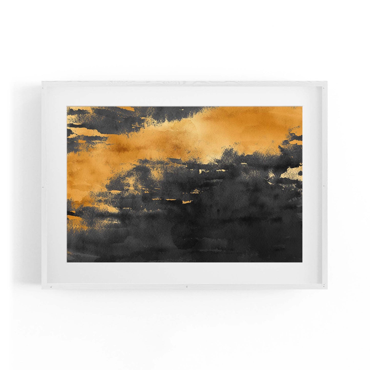 Black & Gold Abstract Painting Wall Art - The Affordable Art Company