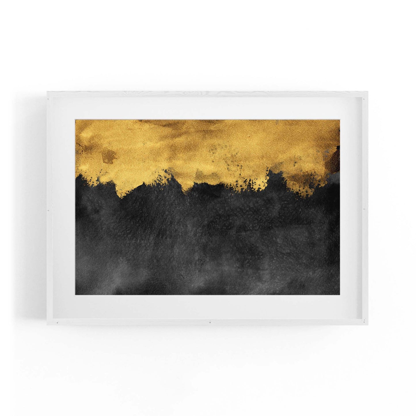 Black and Gold Abstract Painting Minimal Wall Art #3 - The Affordable Art Company
