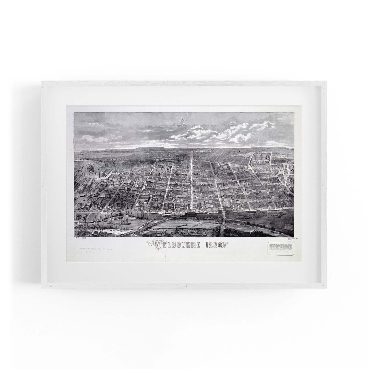 Melbourne City Vintage Drawing Wall Art - The Affordable Art Company