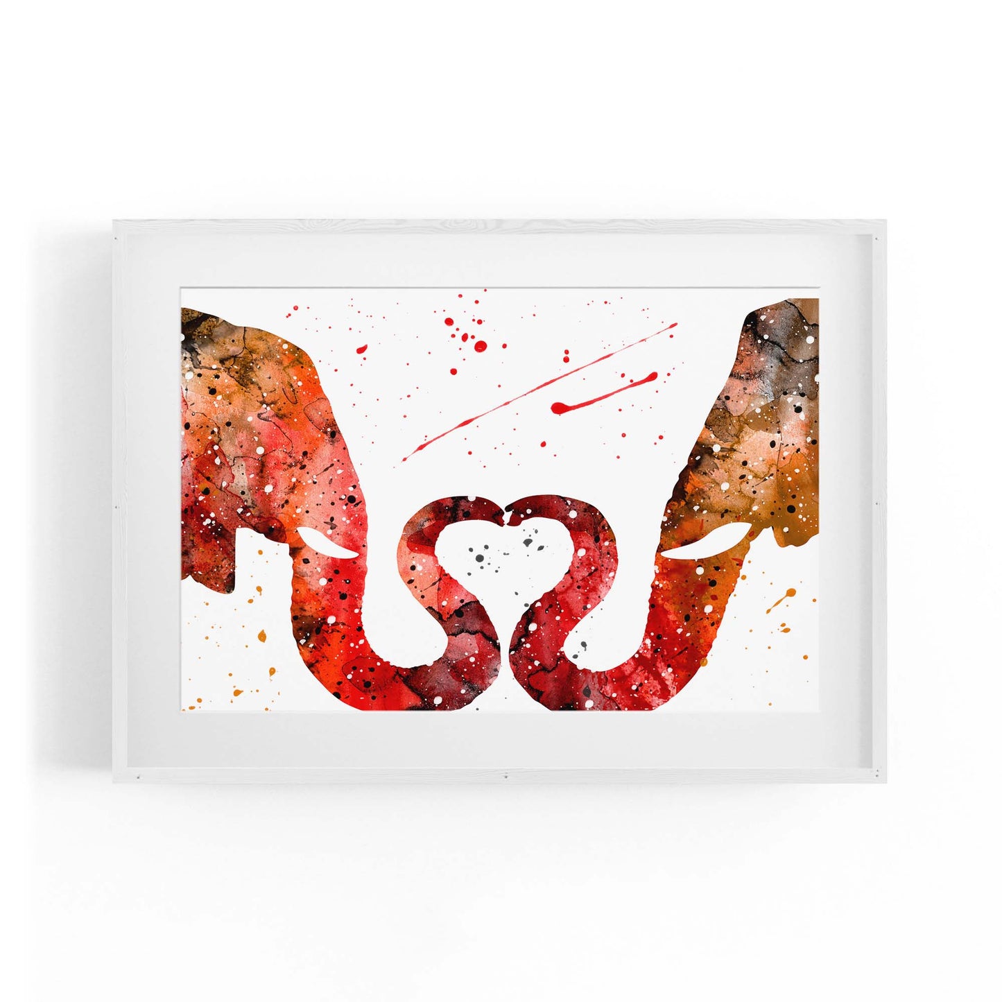Couple Elephant Romantic Animal Wall Art #1 - The Affordable Art Company