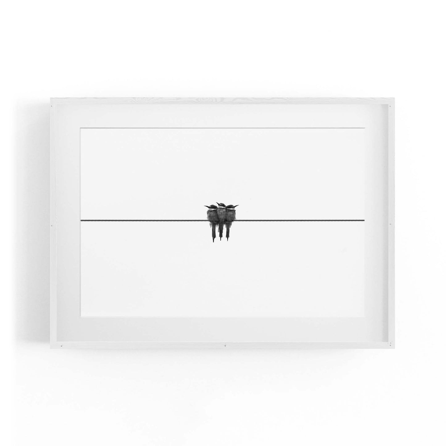 Abstract Bird on Wire Minimal Drawing Wall Art - The Affordable Art Company
