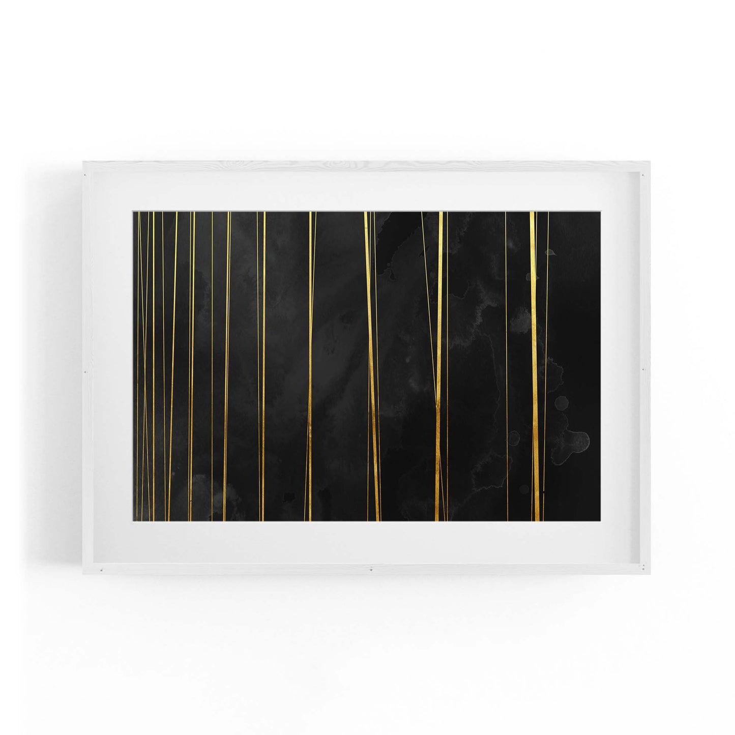 Black and Gold Abstract Painting Minimal Wall Art #2 - The Affordable Art Company