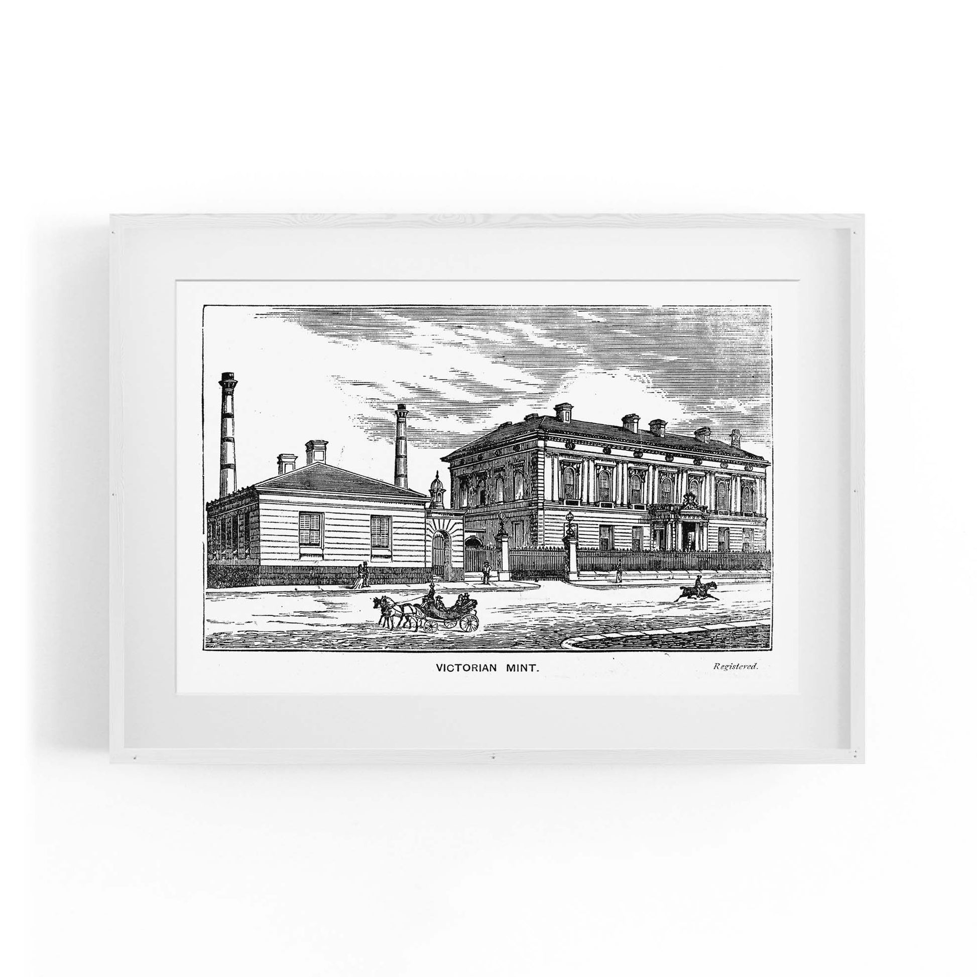 Victorian Mint, Melbourne Drawing Vintage Wall Art - The Affordable Art Company