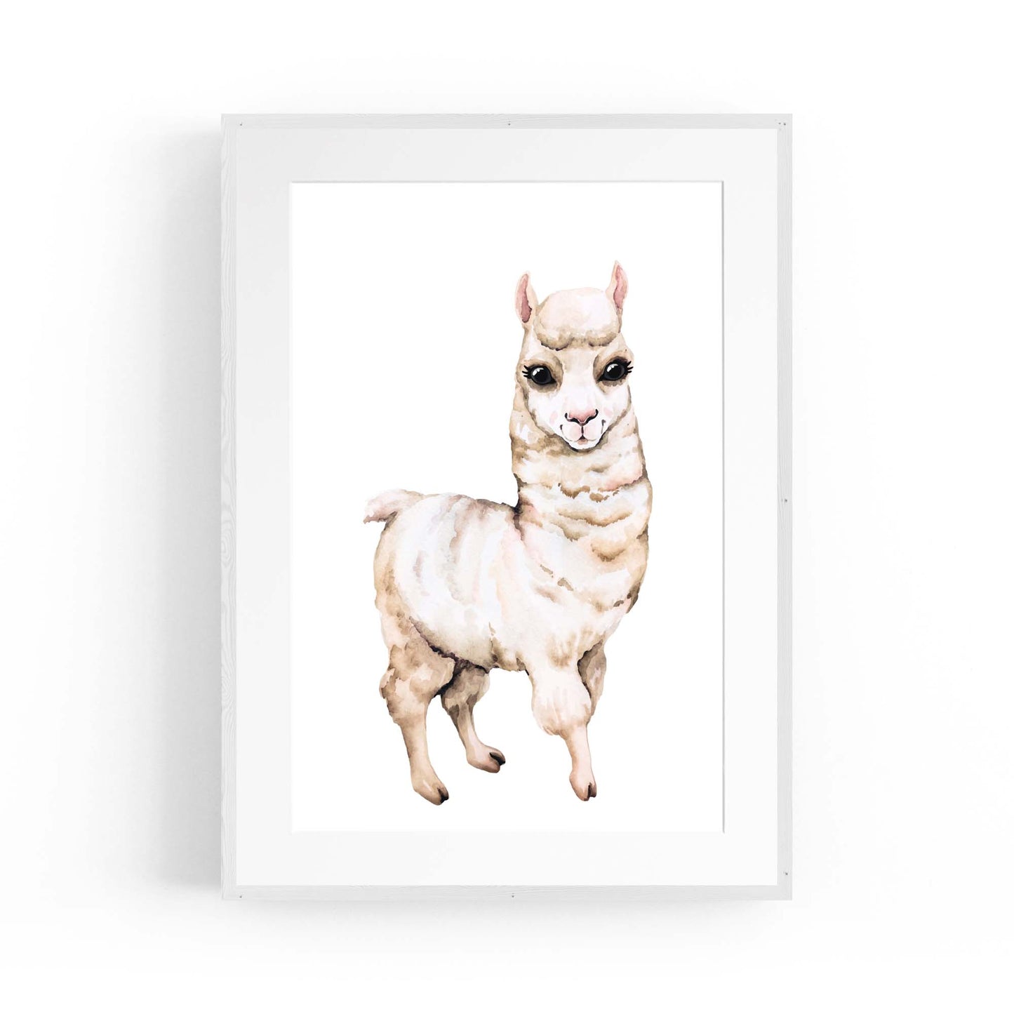 Cartoon Llama Cute Nursery Baby Animal Wall Art - The Affordable Art Company