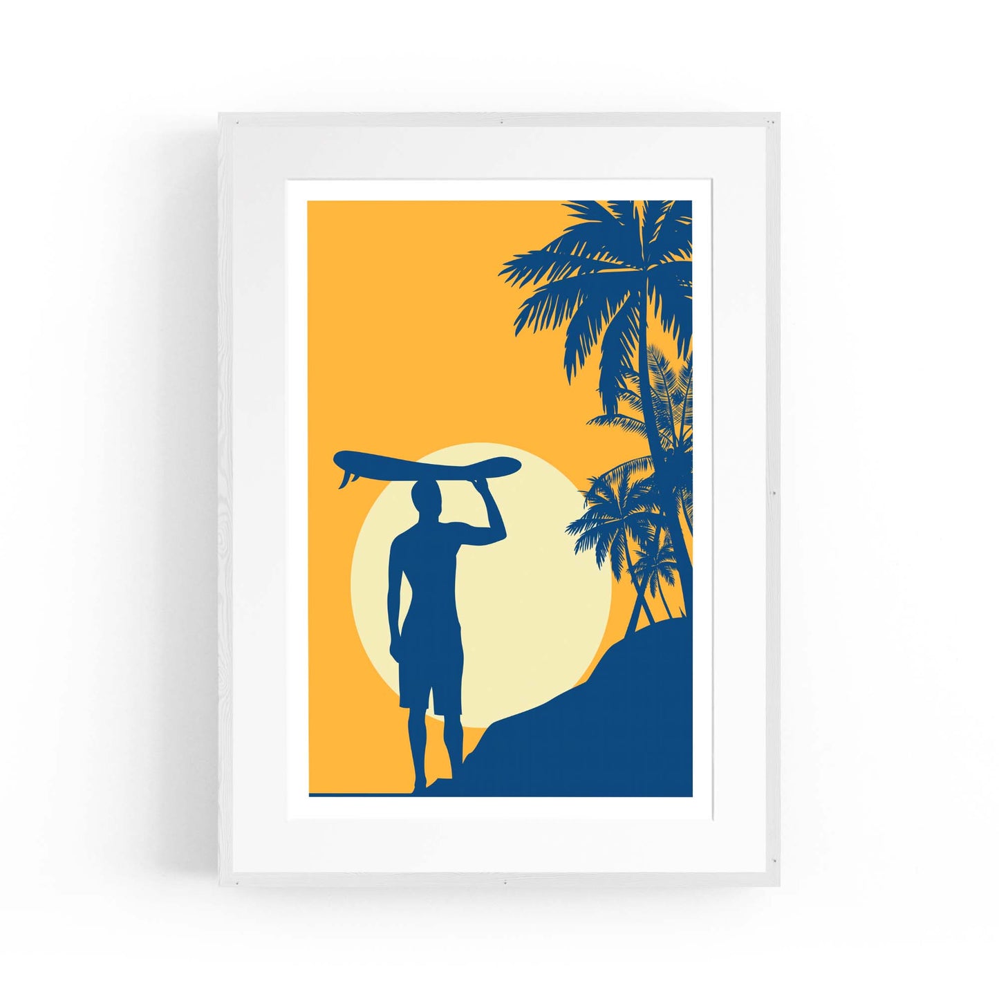 Retro Summer Surf Coastal Vintage Beach Wall Art #1 - The Affordable Art Company
