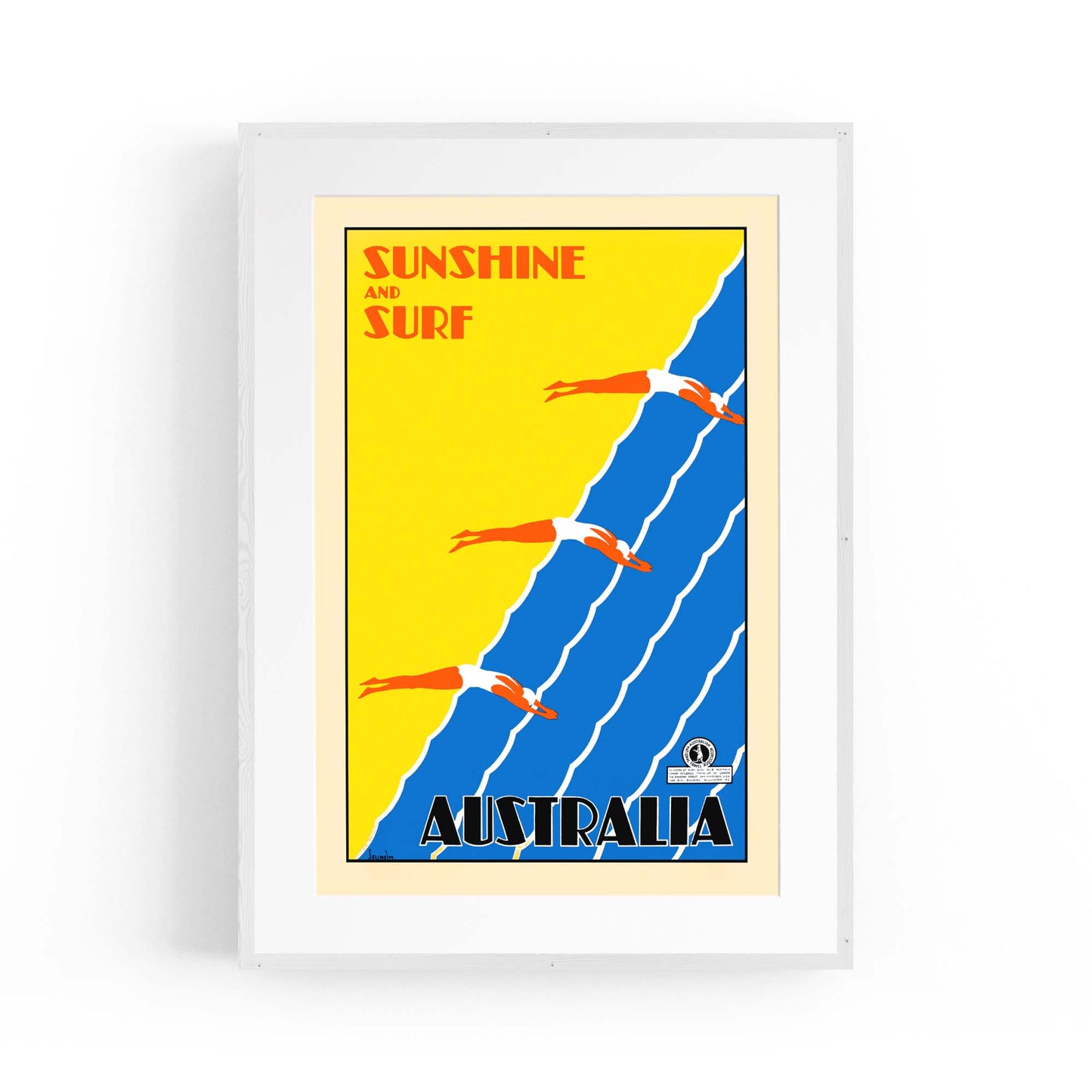 Vintage Sunshine and Surf, Australia Advert Wall Art - The Affordable Art Company