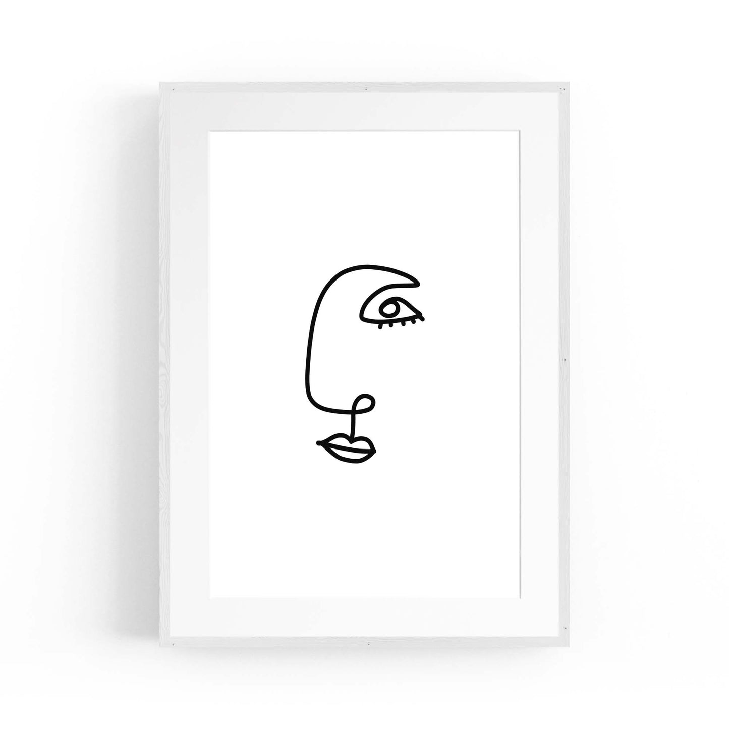 Minimal Abstract Line Face Modern Wall Art #6 - The Affordable Art Company