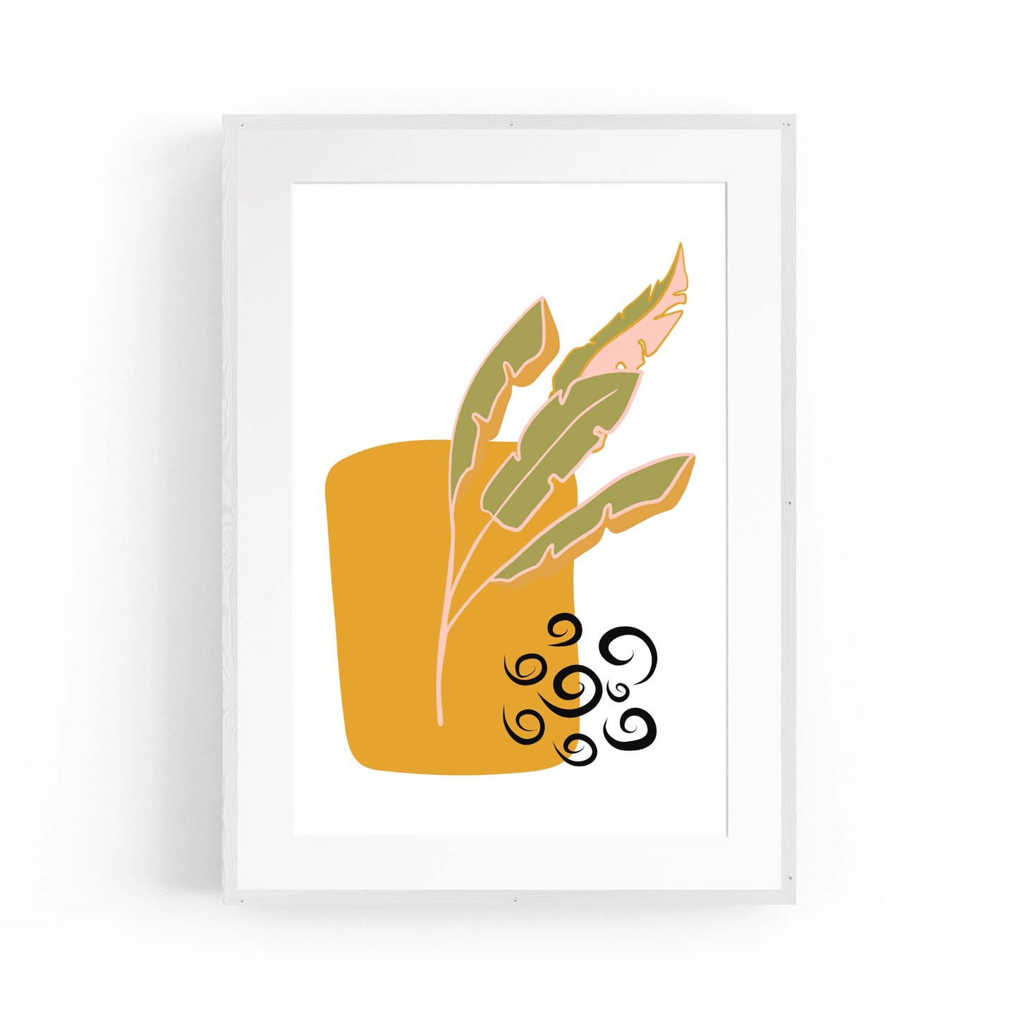 Abstract House Plant Minimal Living Room Wall Art #2 - The Affordable Art Company