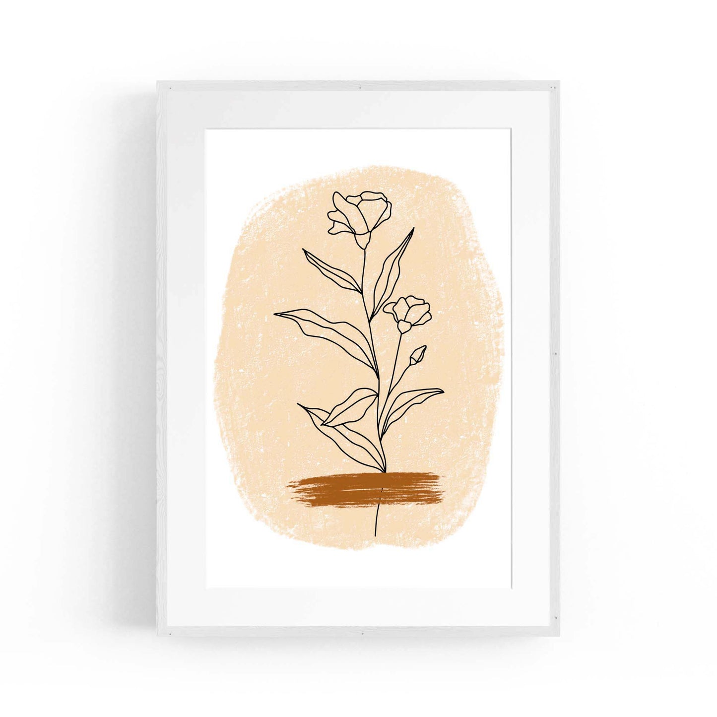Minimal Floral Abstract Flower Drawing Wall Art #1 - The Affordable Art Company