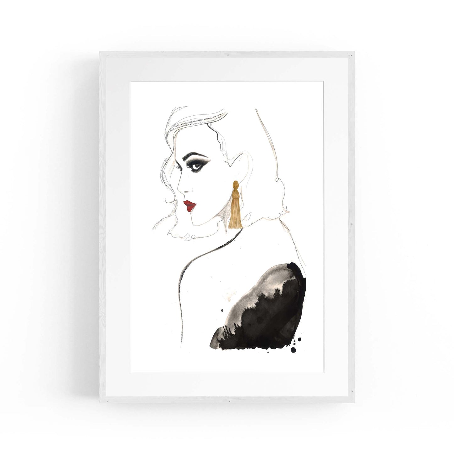 "Girl Alone" Minimal Fashion Model Wall Art - The Affordable Art Company