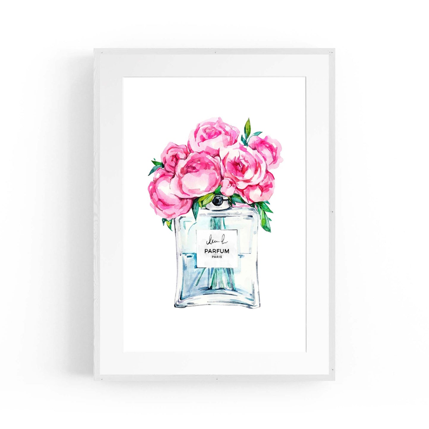 Pink Floral Perfume Bottle Fashion Flowers Wall Art #8 - The Affordable Art Company