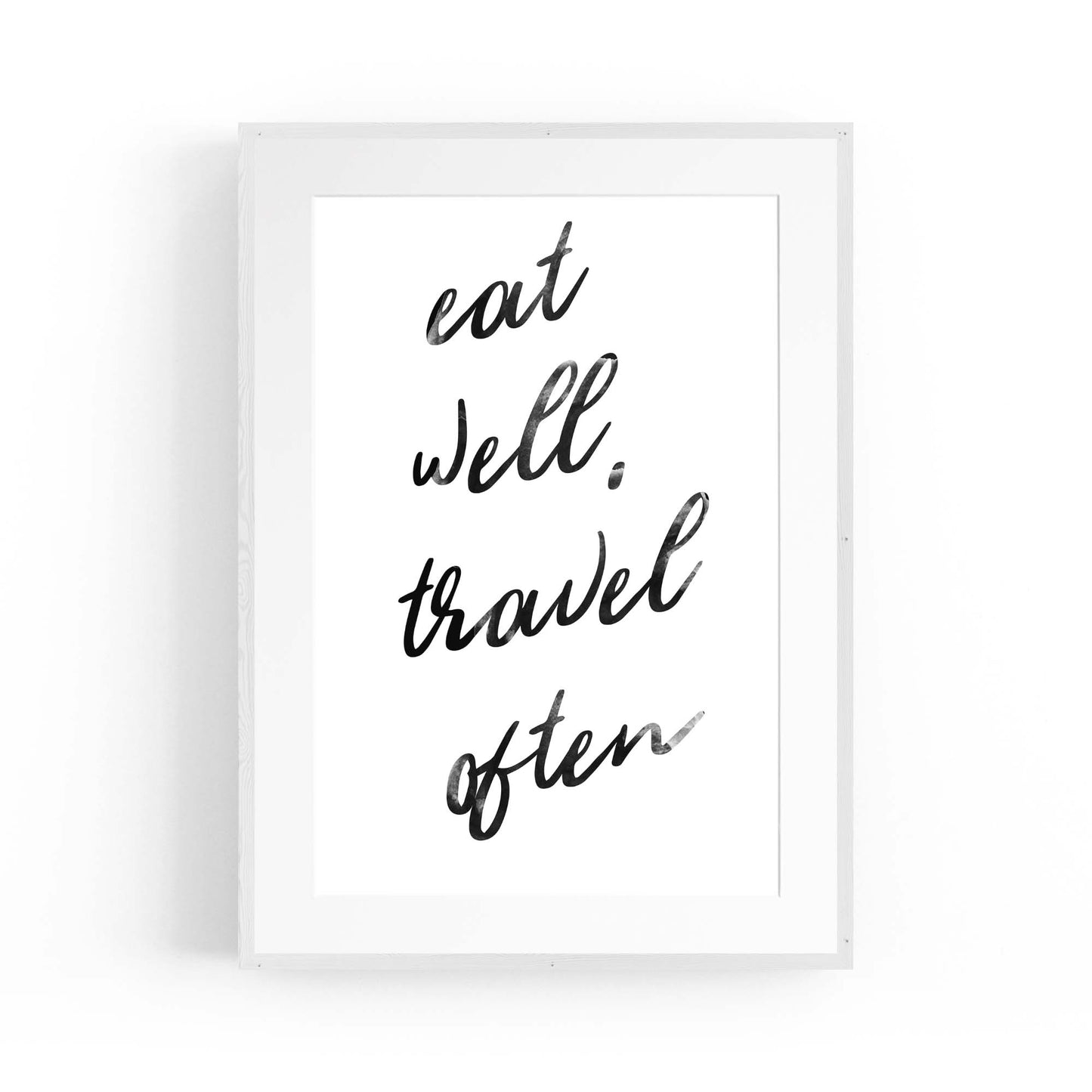 "Eat Well, Travel Often" Bedroom Quote Wall Art - The Affordable Art Company