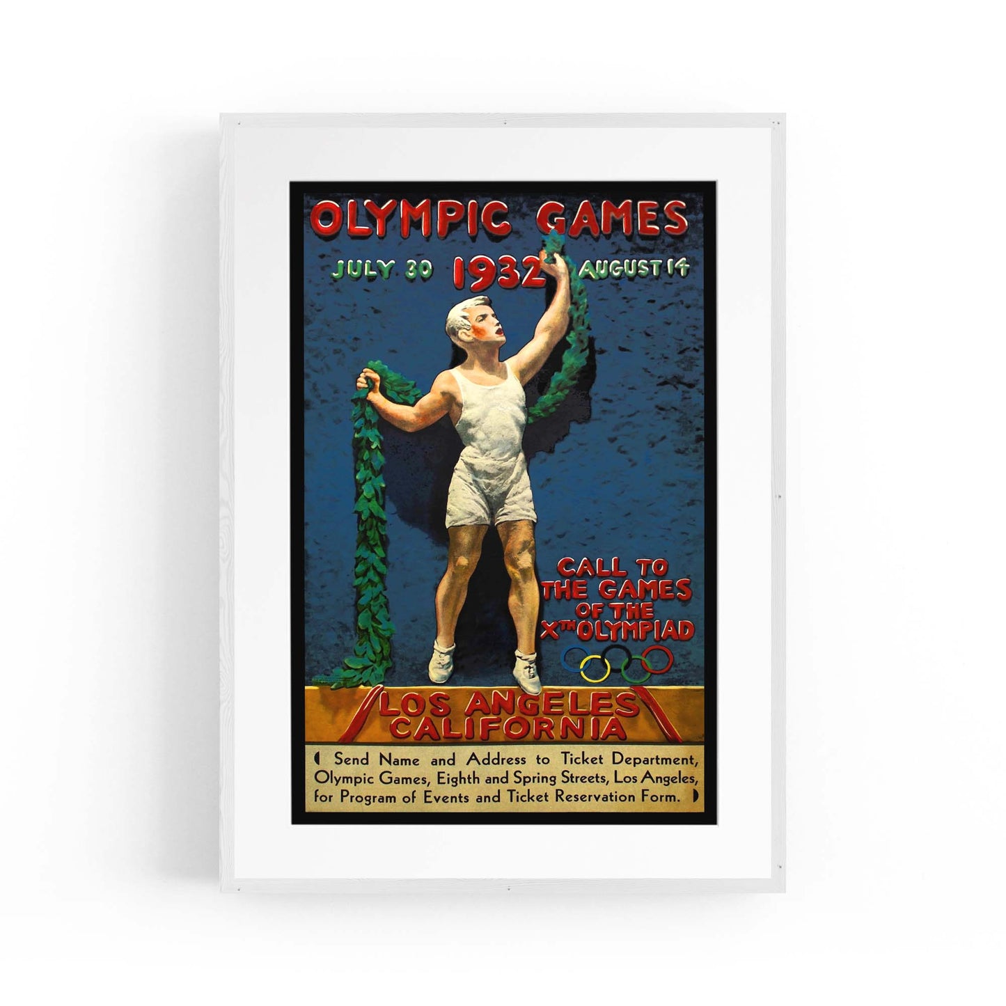 1936 Los Angeles Olympics Vintage Sports Advert Wall Art - The Affordable Art Company