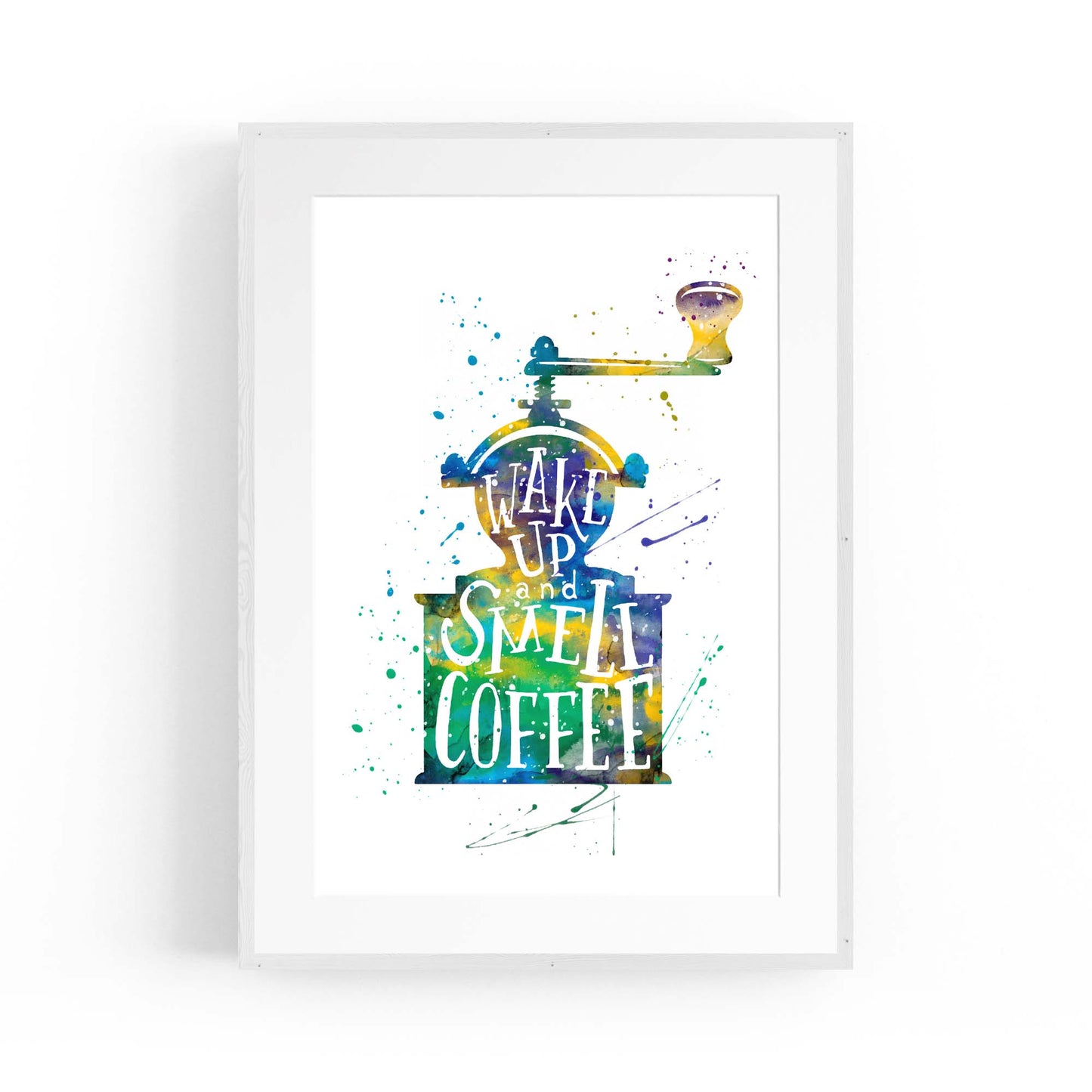 "Wake Up" Cafe Coffee Kitchen Morning Wall Art - The Affordable Art Company