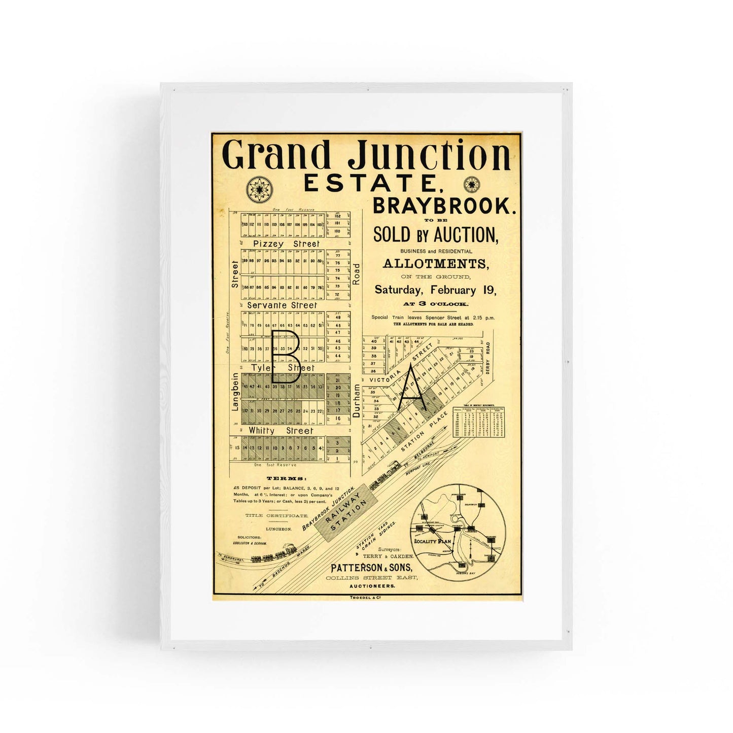 Braybrook Melbourne Vintage Real Estate Advert Art - The Affordable Art Company