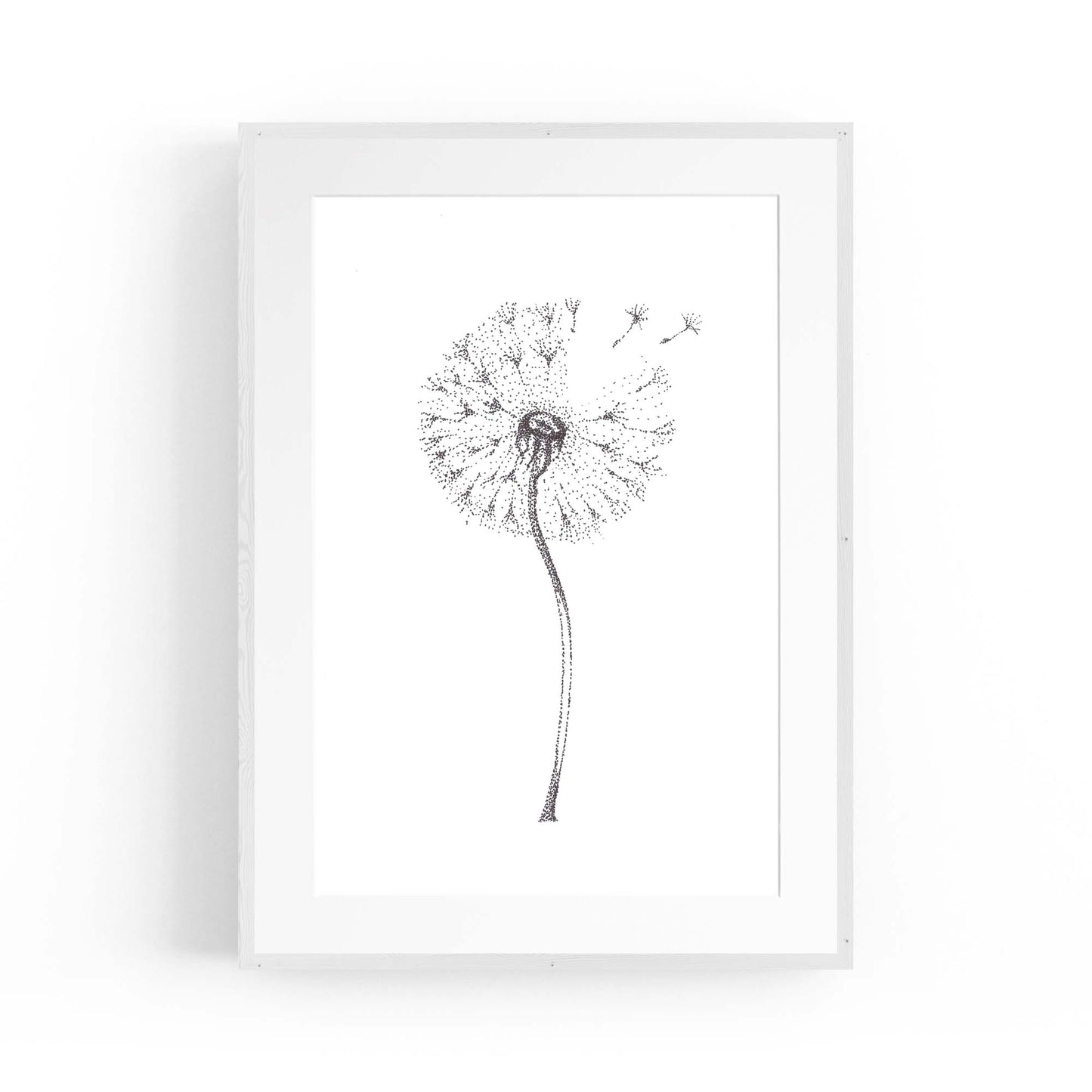 Dandelion Drawing Minimal Flower Wall Art #1 - The Affordable Art Company