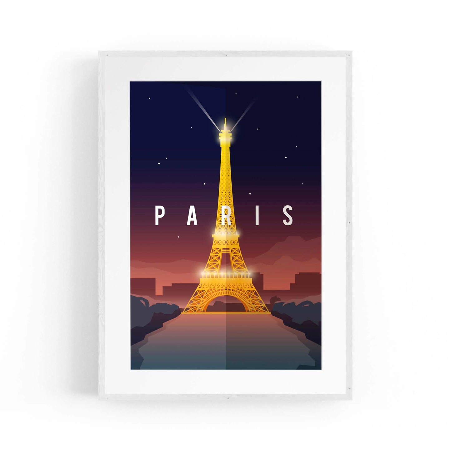Retro Paris France Vintage Travel European Wall Art - The Affordable Art Company
